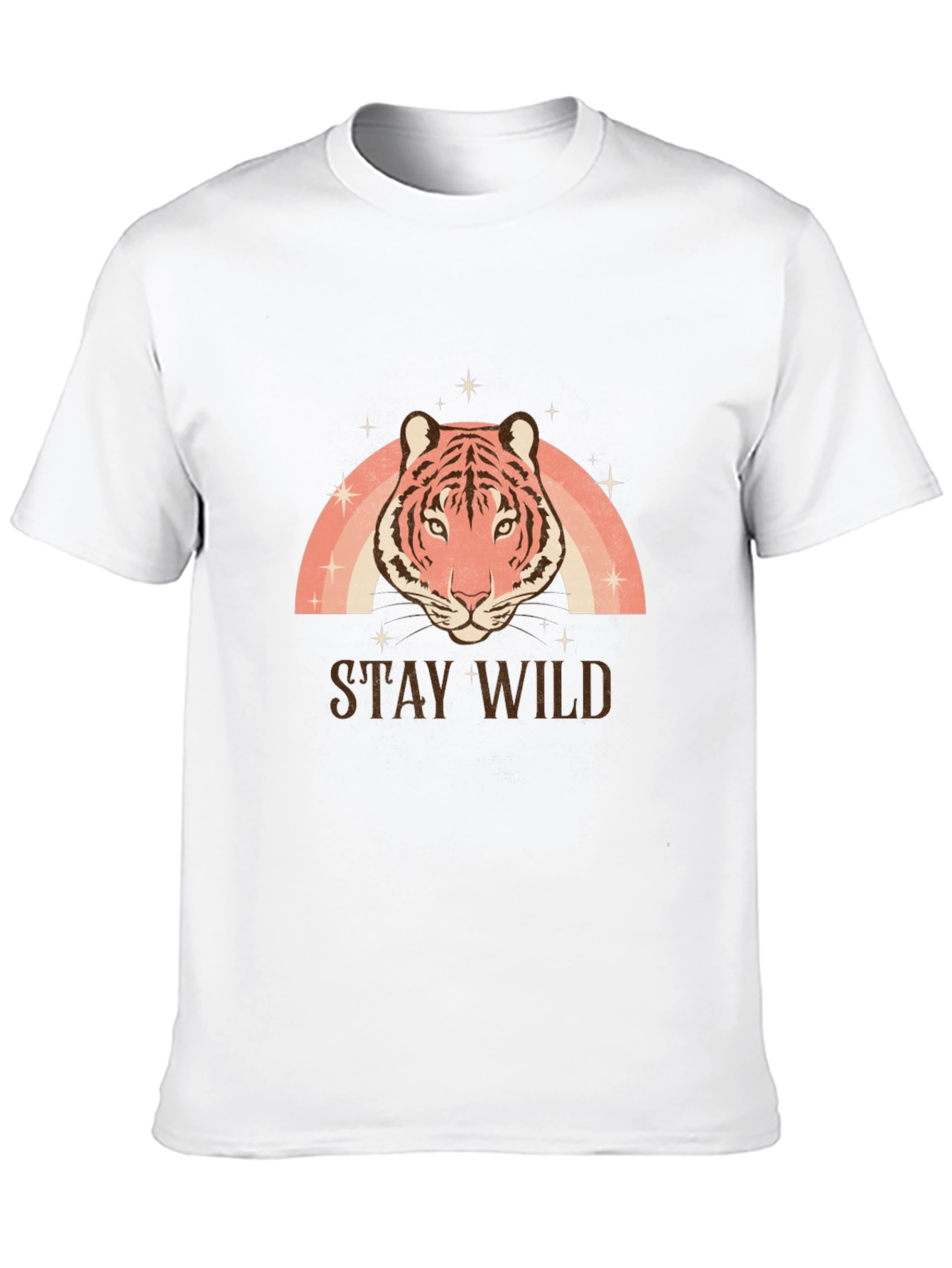 Stay Wild Tiger Graphic Tee - Black Cotton T-Shirt