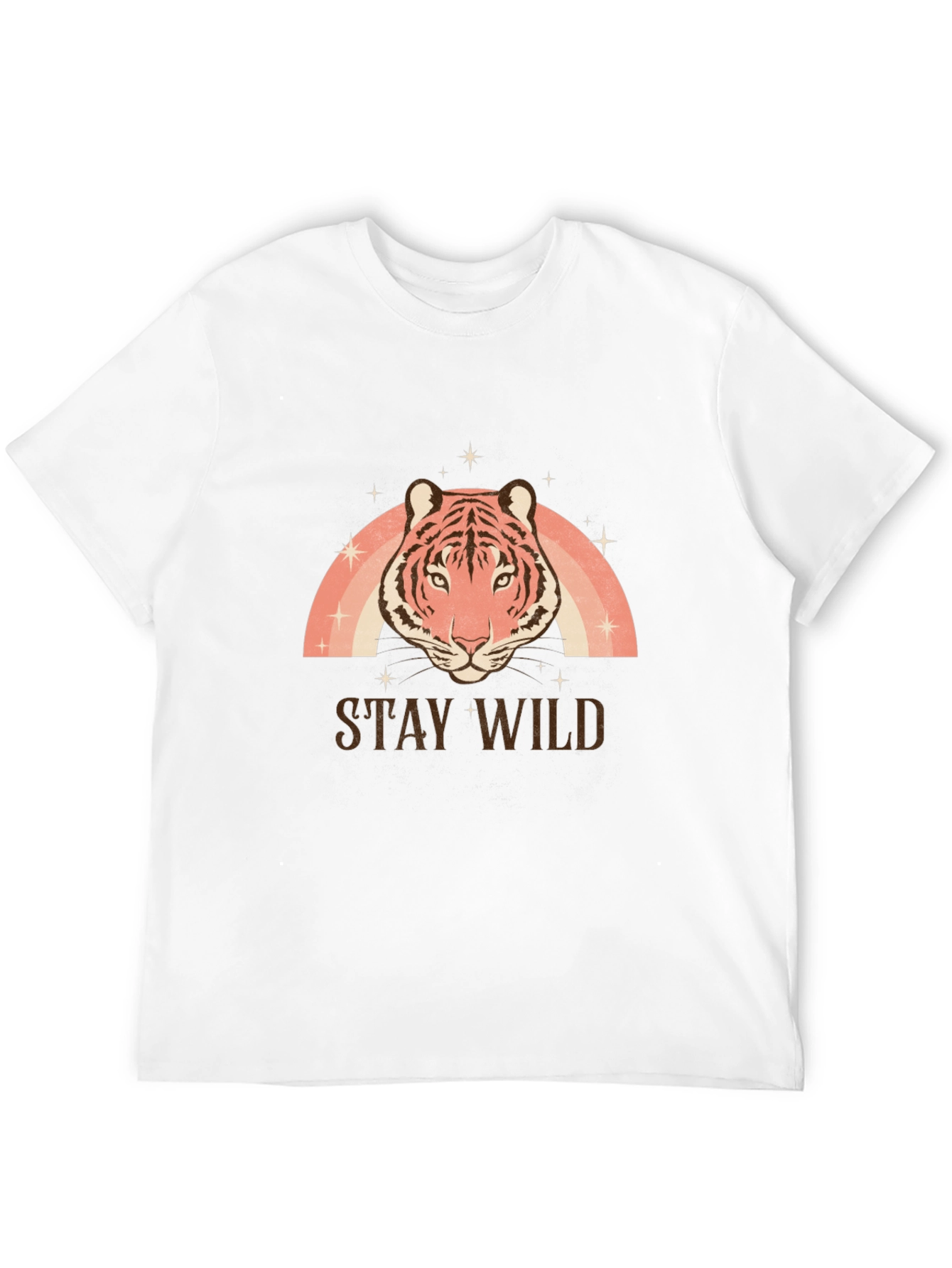 Stay Wild Tiger Graphic Tee - Black Cotton T-Shirt