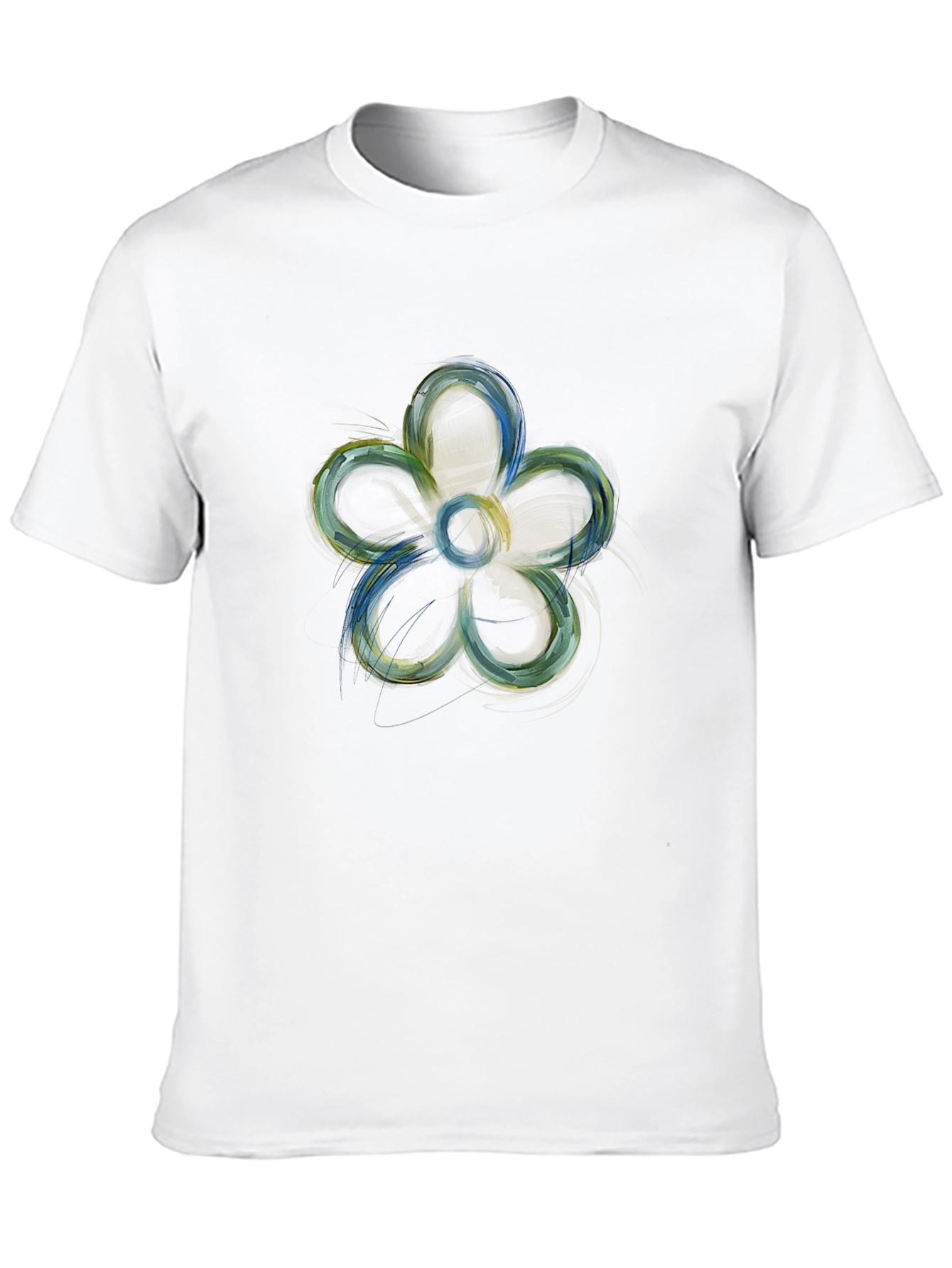 Abstract Flower Graphic Print Black Tee