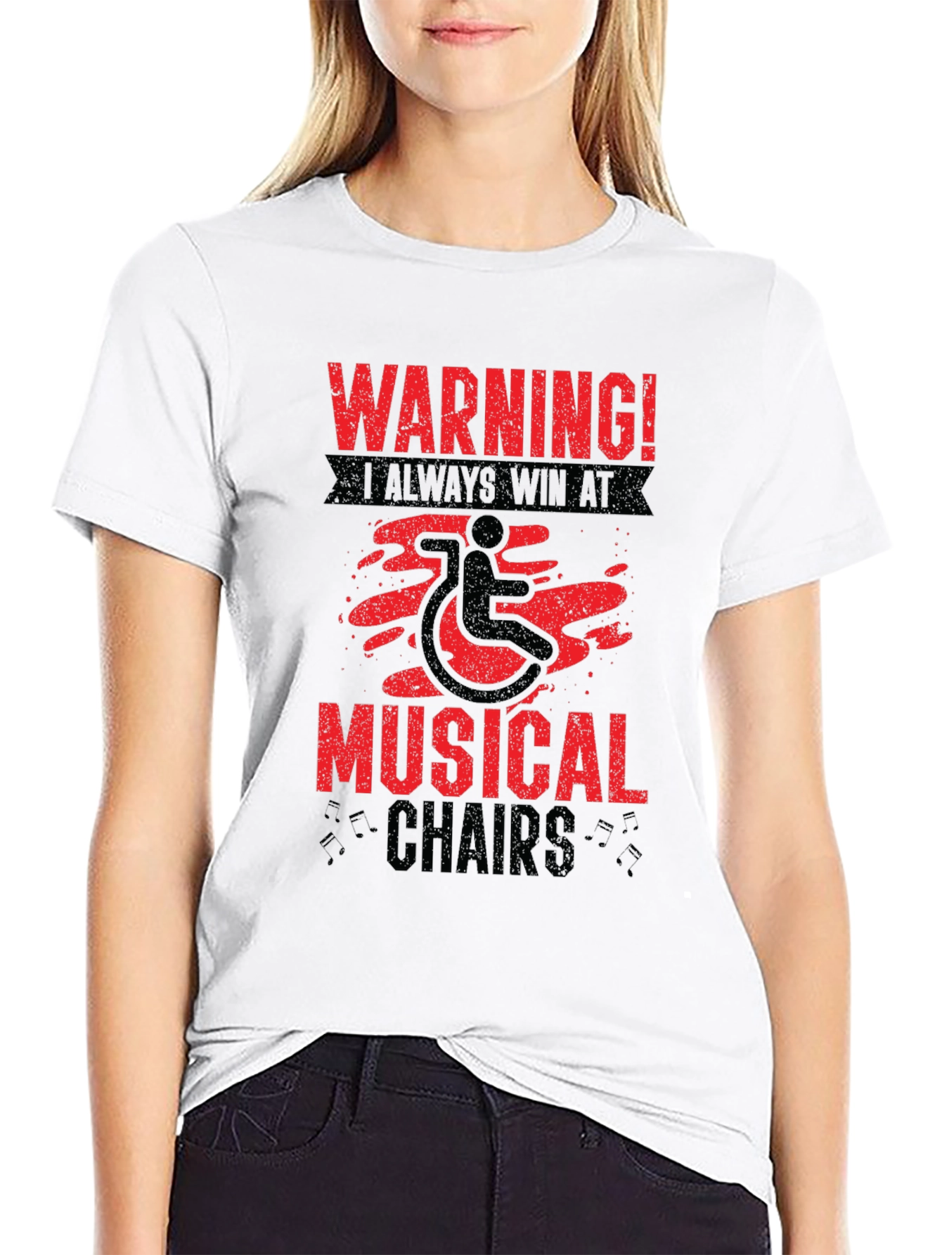 Warning Musical Chairs Wheelchair T-Shirt