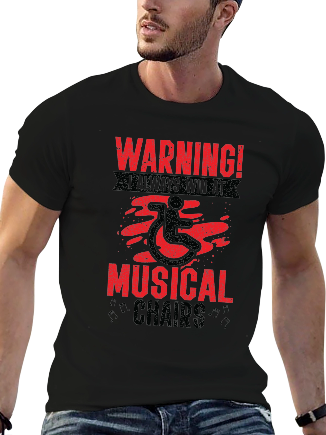 Warning Musical Chairs Wheelchair T-Shirt