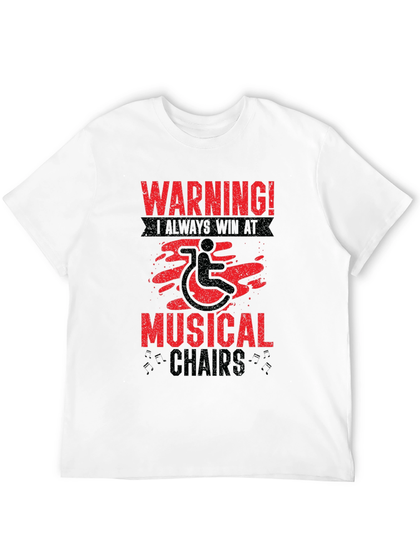Warning Musical Chairs Wheelchair T-Shirt