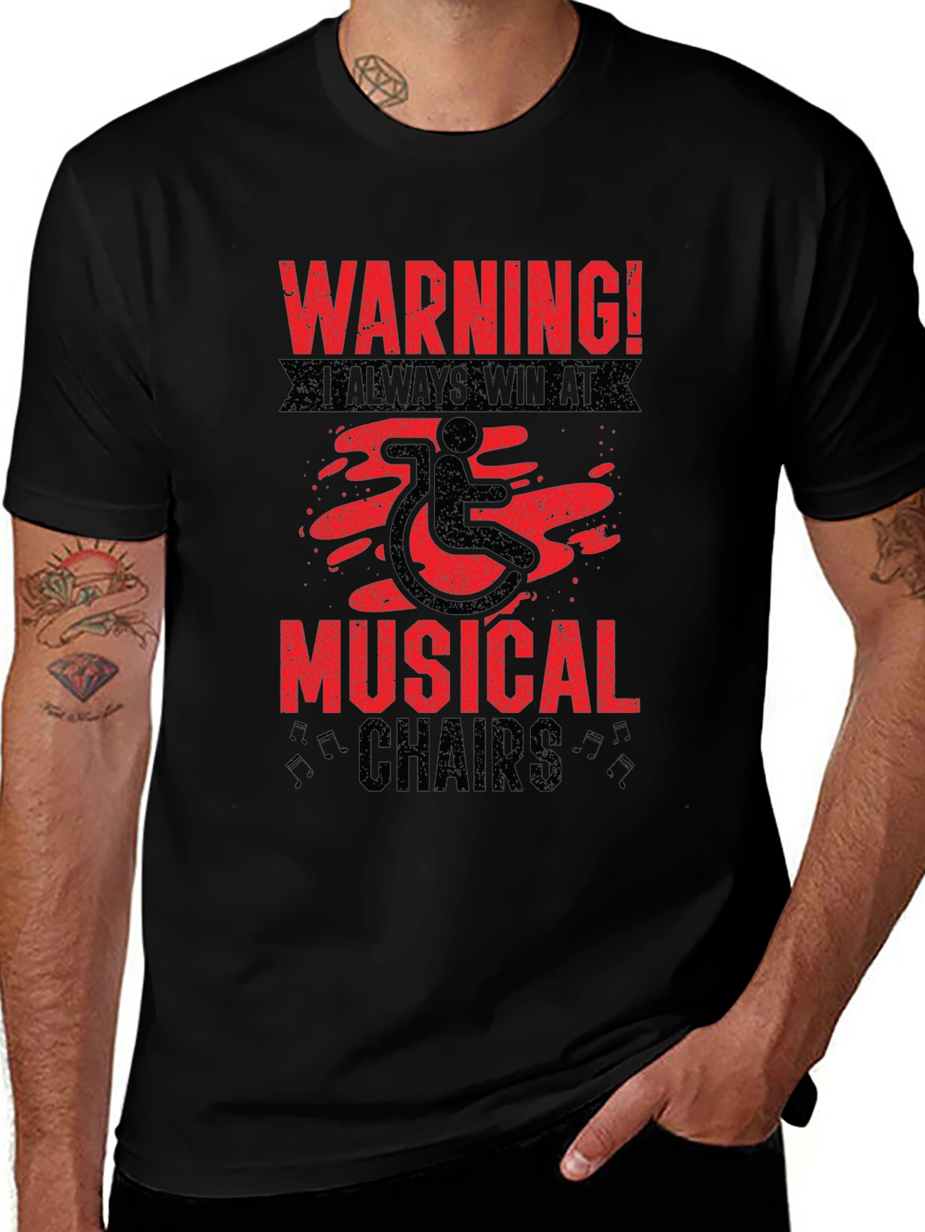 Warning Musical Chairs Wheelchair T-Shirt