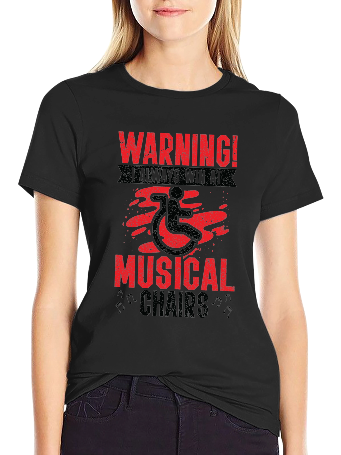 Warning Musical Chairs Wheelchair T-Shirt