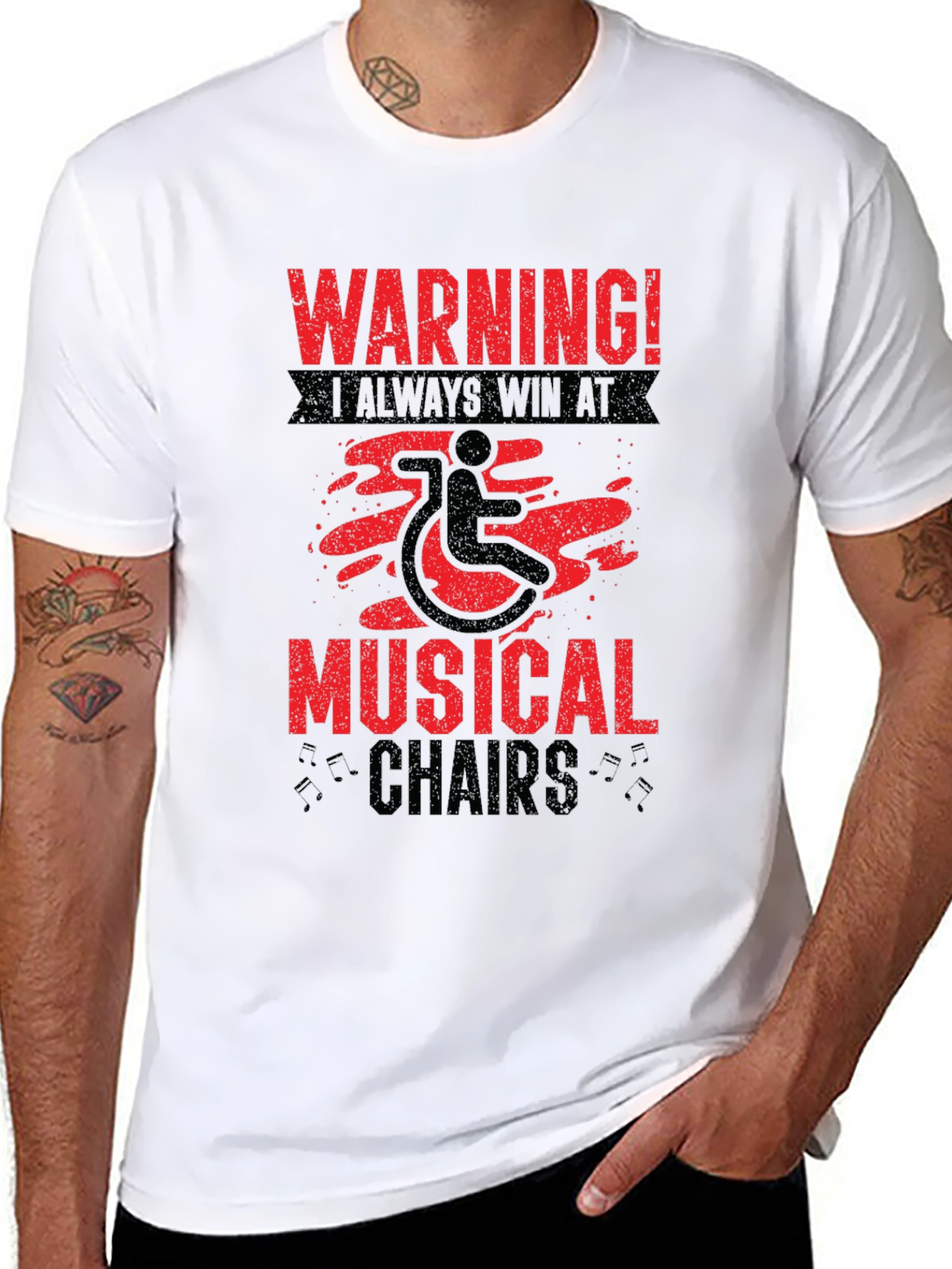 Warning Musical Chairs Wheelchair T-Shirt