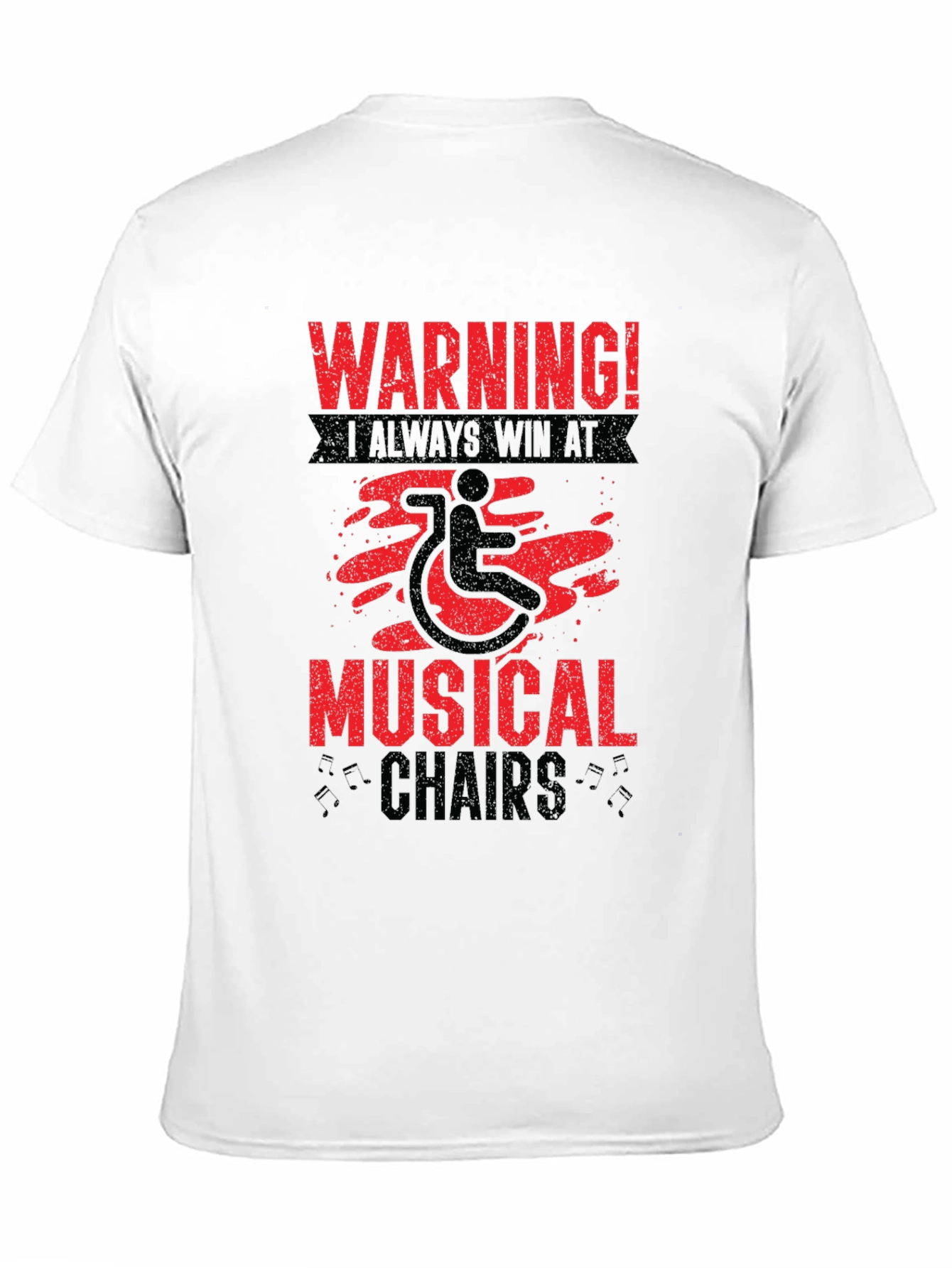 Warning Musical Chairs Wheelchair T-Shirt