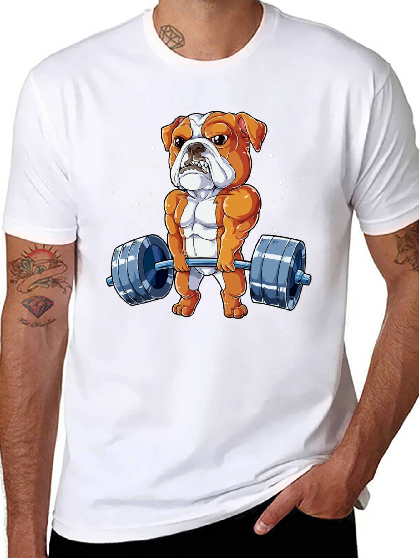 Bulldog Lifting Barbell T-Shirt