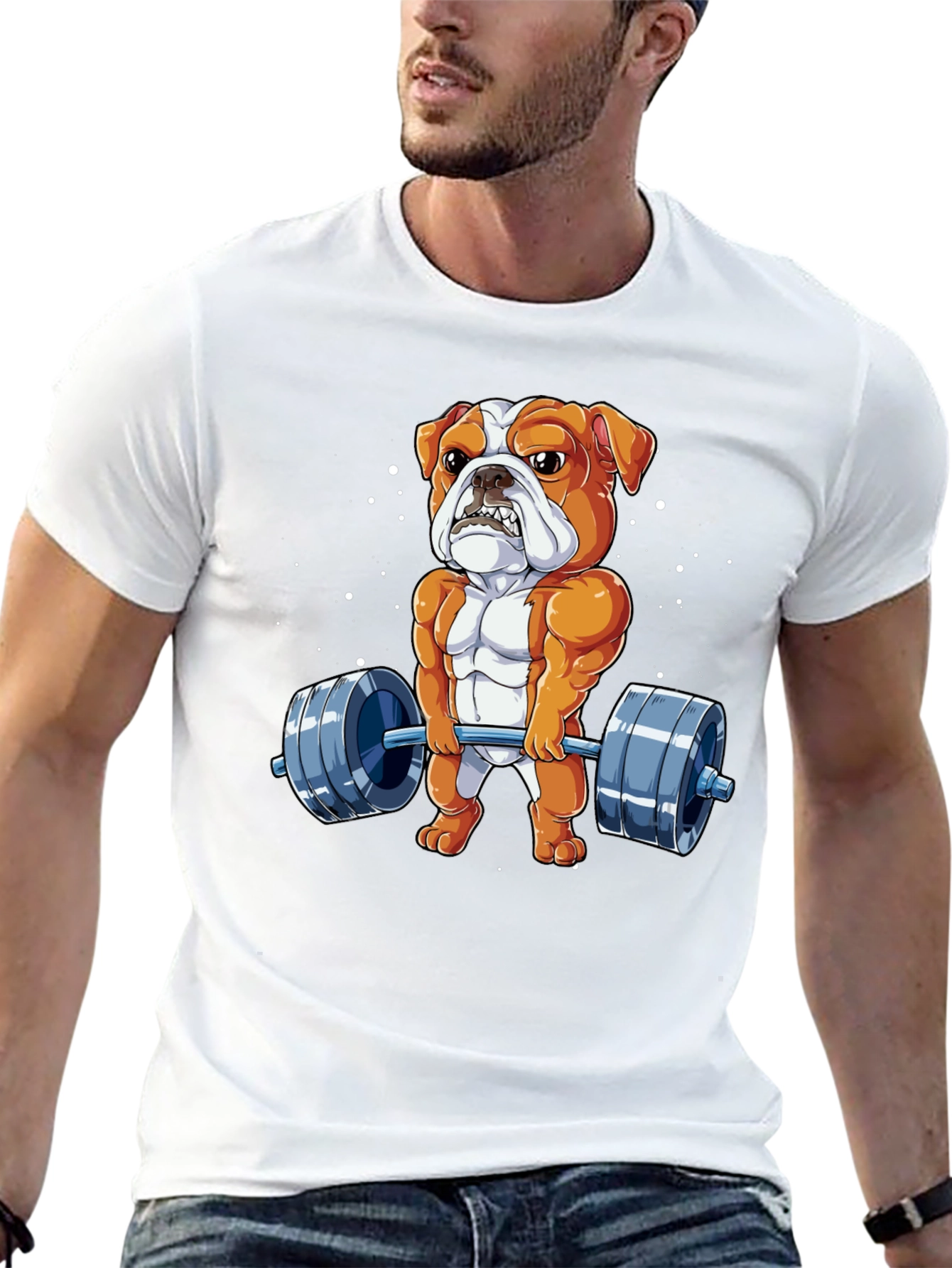 Bulldog Lifting Barbell T-Shirt