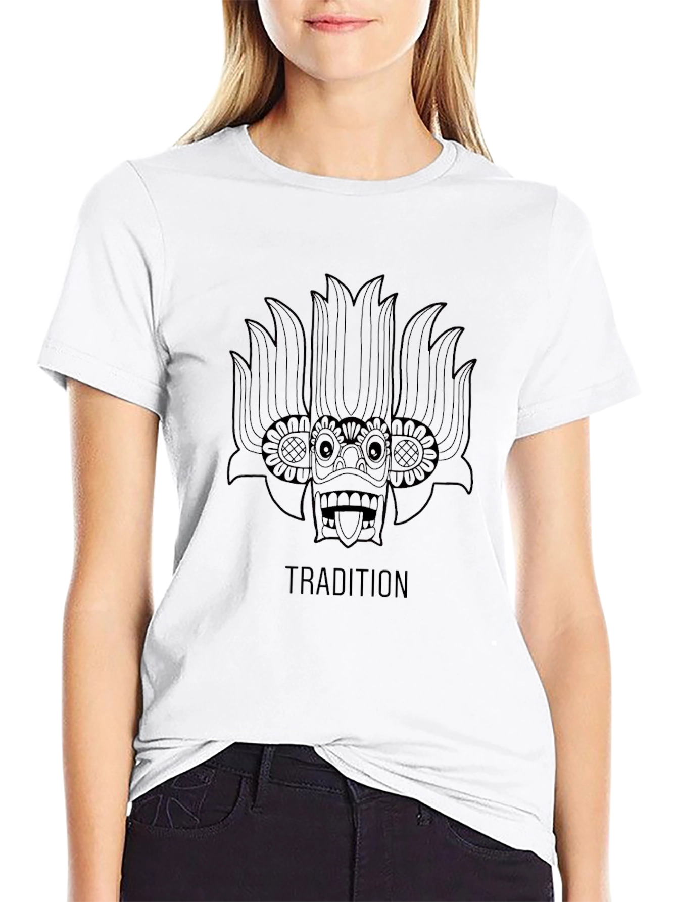 Tradition Mask Graphic Tee - Casual Style Soft Cotton