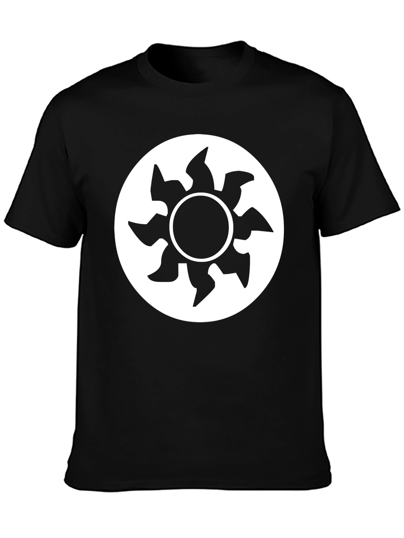 Black Graphic Tee - White Mana Symbol Shirt
