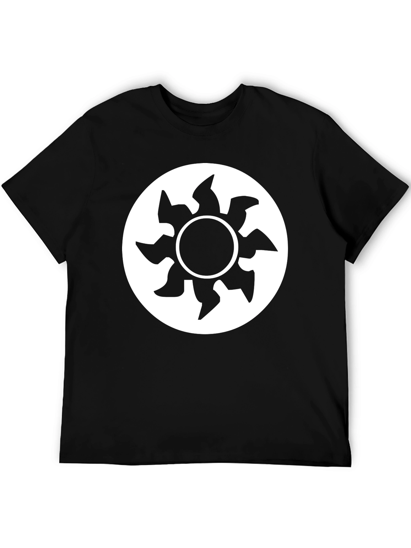 Black Graphic Tee - White Mana Symbol Shirt