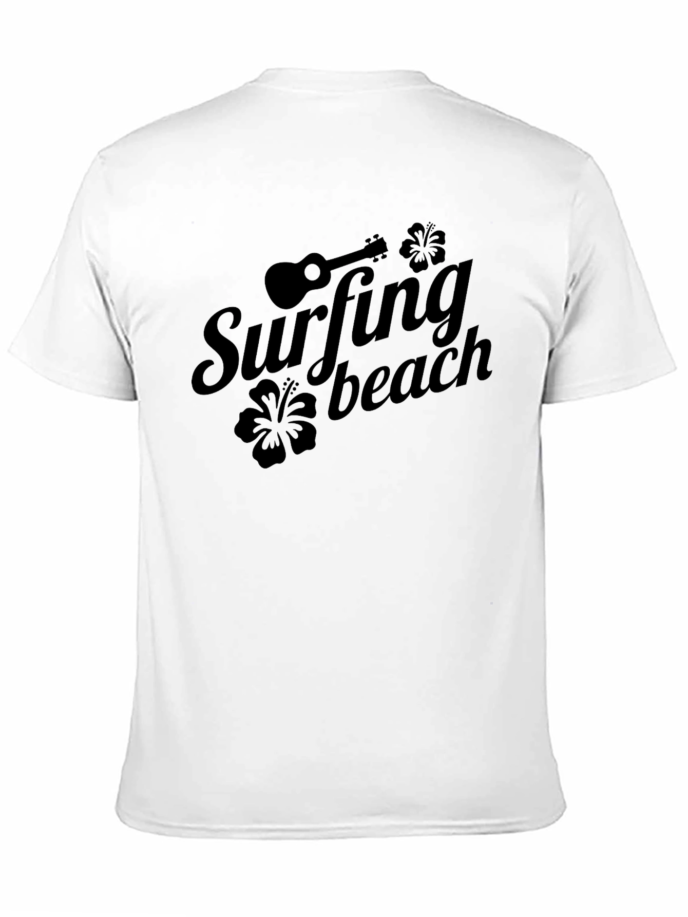 Surfing Beach Graphic Tee - Black
