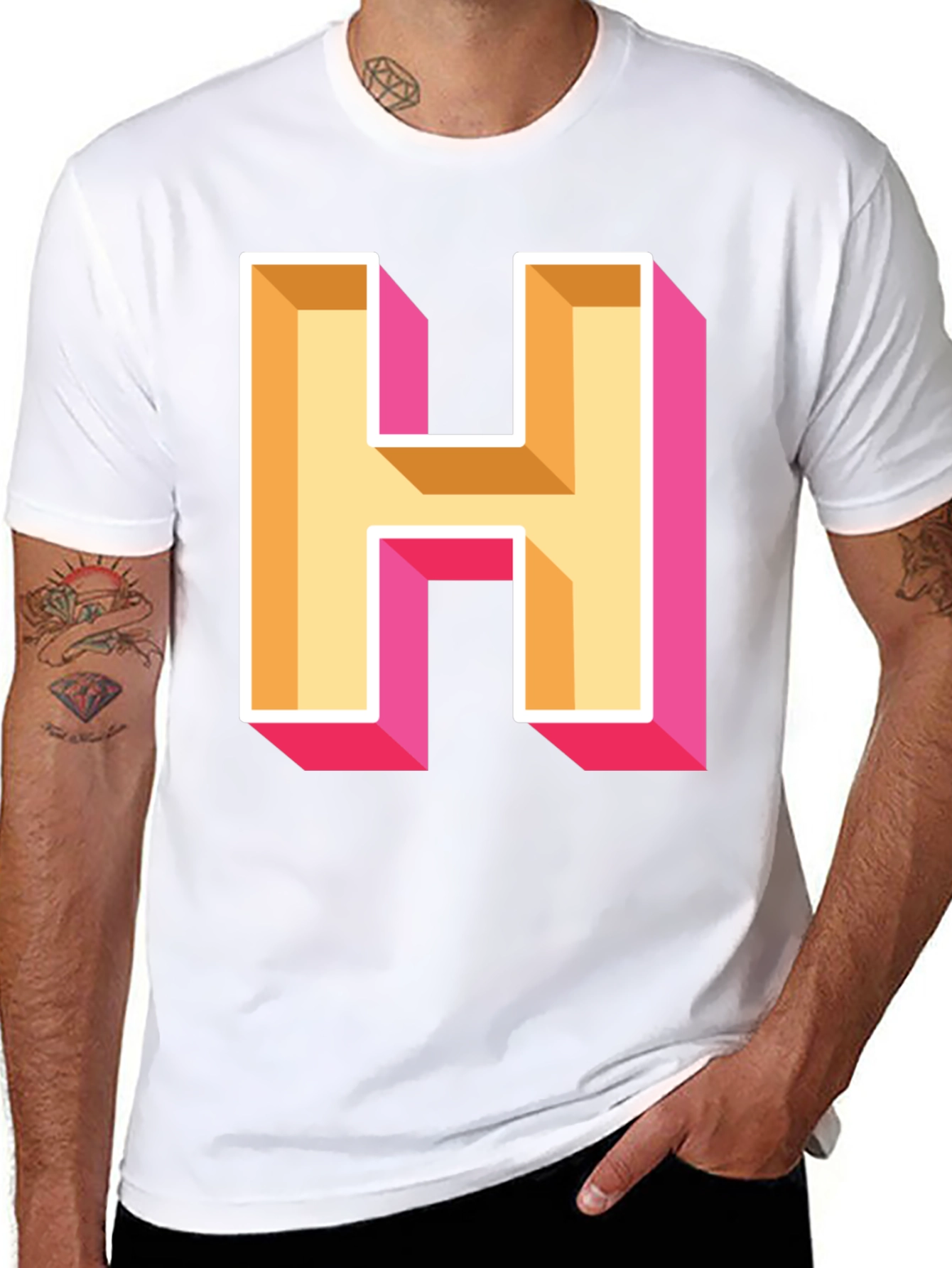 Bold Letter H Graphic Tee