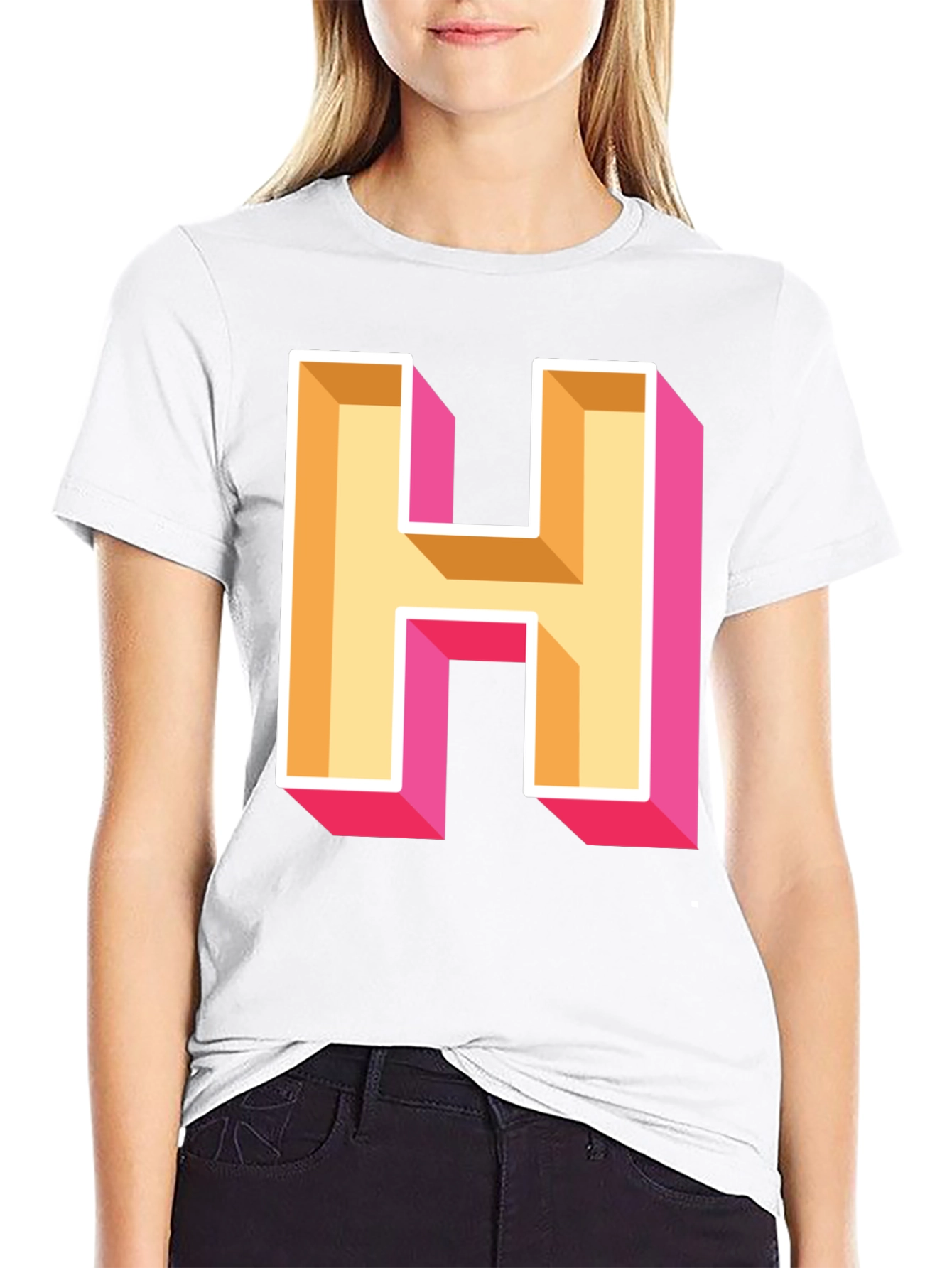 Bold Letter H Graphic Tee
