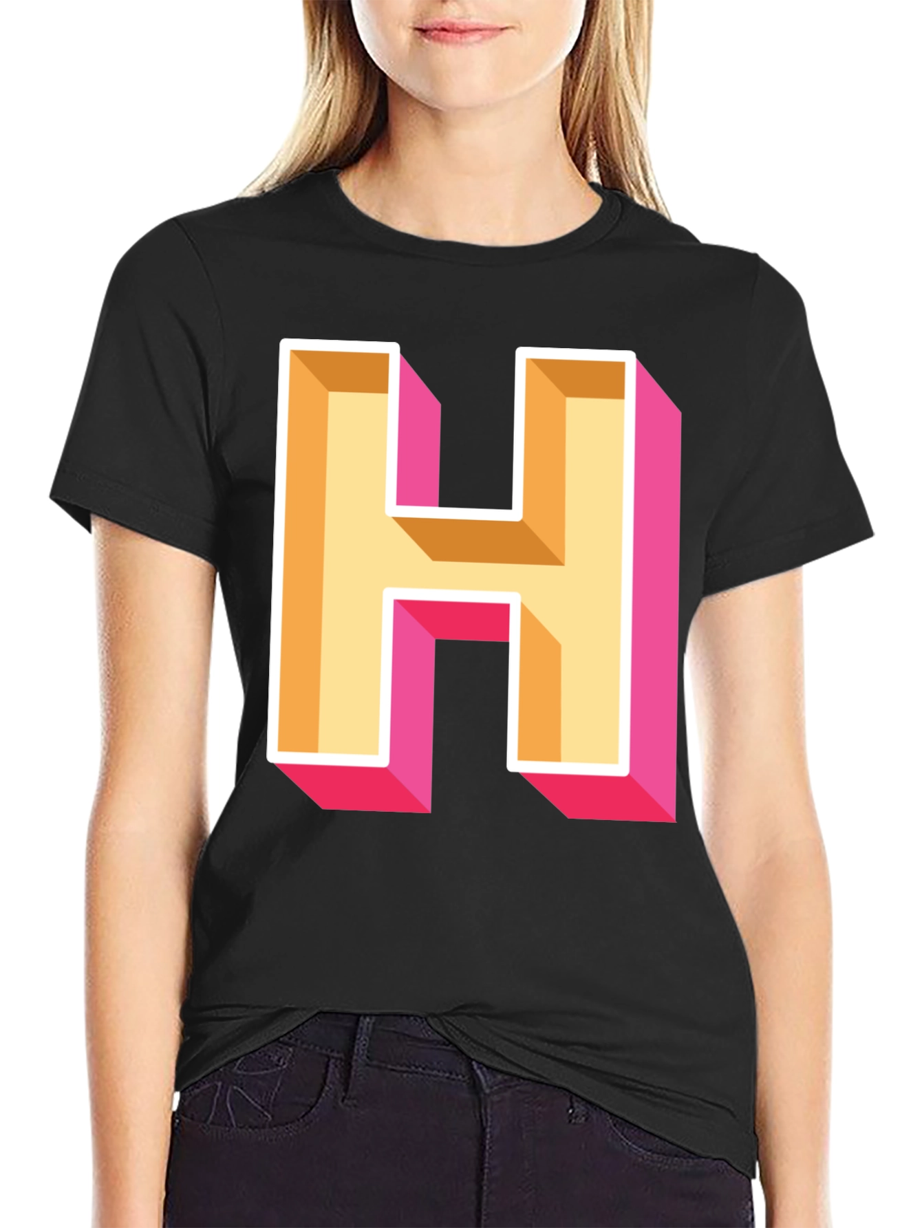 Bold Letter H Graphic Tee