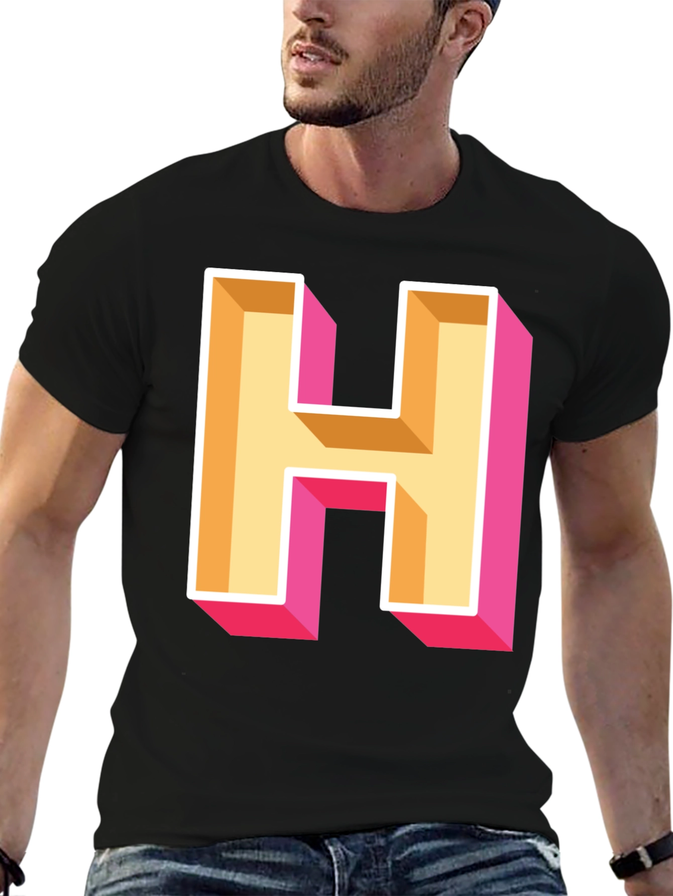 Bold Letter H Graphic Tee