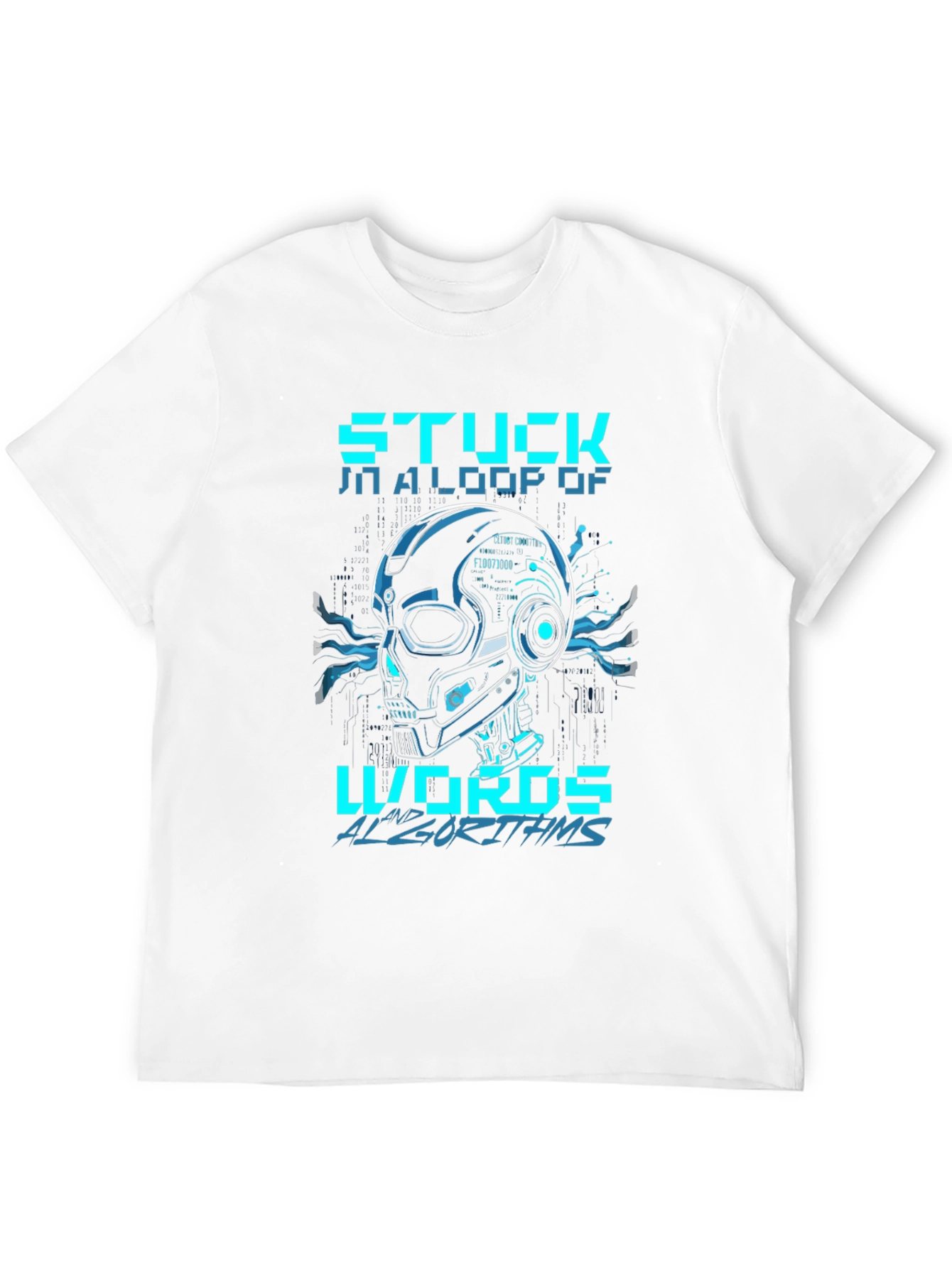 Stuck in Loop Algorithm Skull T-Shirt