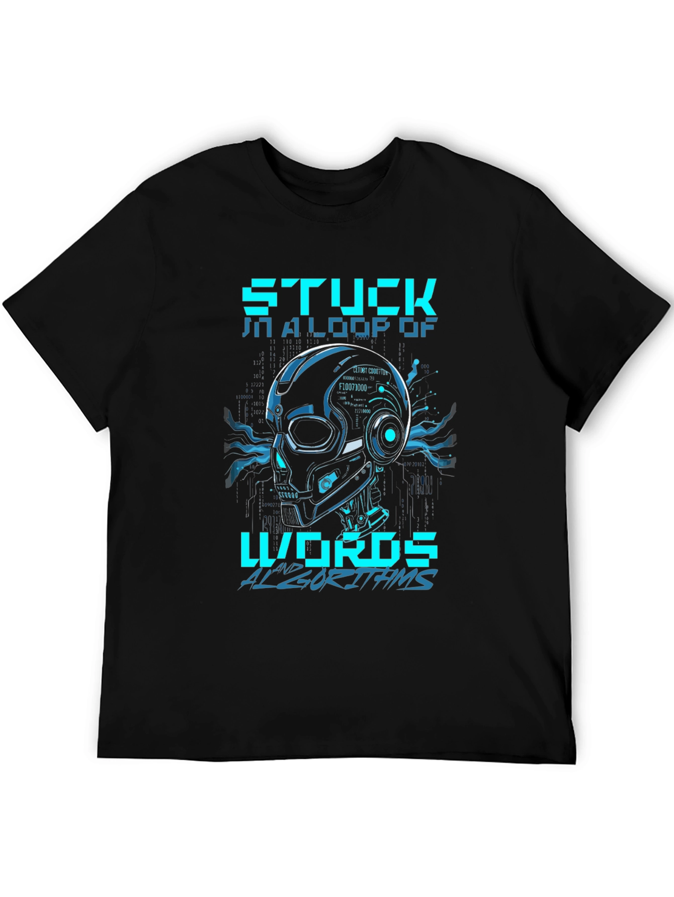 Stuck in Loop Algorithm Skull T-Shirt