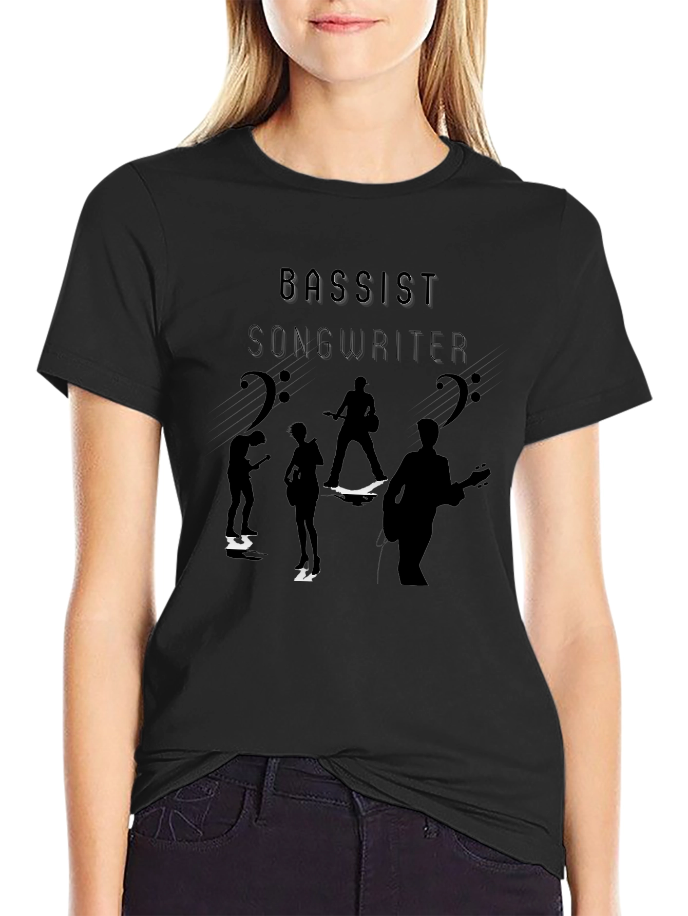 Bassist Songwriter Silhouette Graphic Tee
