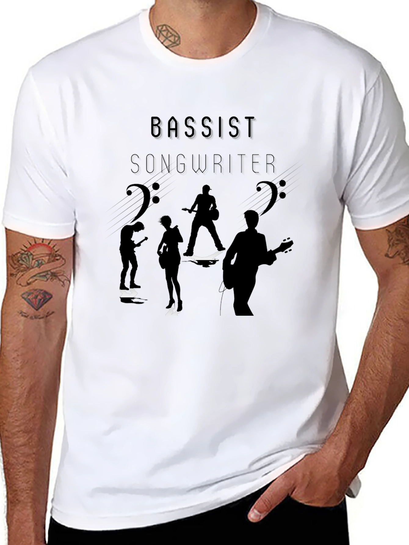 Bassist Songwriter Silhouette Graphic Tee