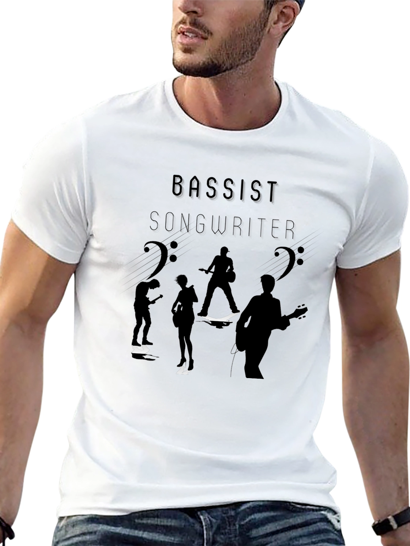 Bassist Songwriter Silhouette Graphic Tee