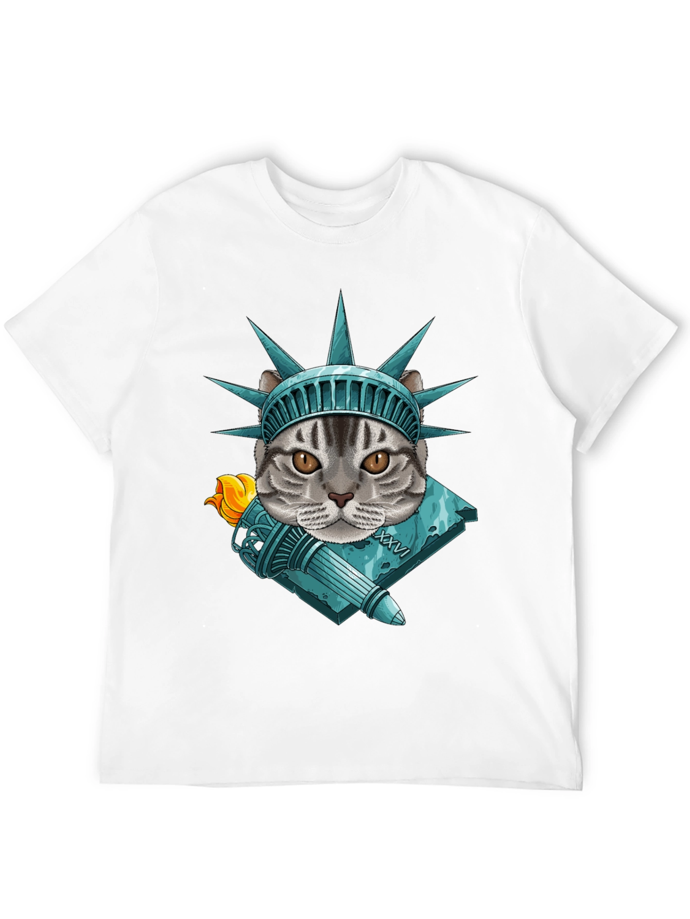 Statue of Liberty Cat Graphic Tee