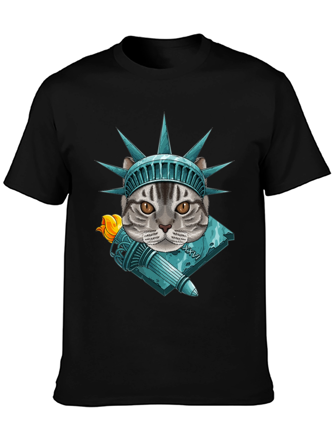 Statue of Liberty Cat Graphic Tee