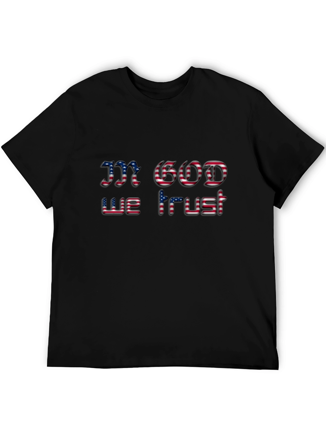 American Flag In God We Trust Black T-Shirt