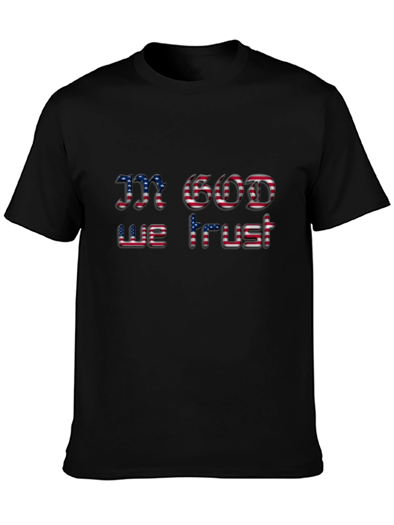 American Flag In God We Trust Black T-Shirt