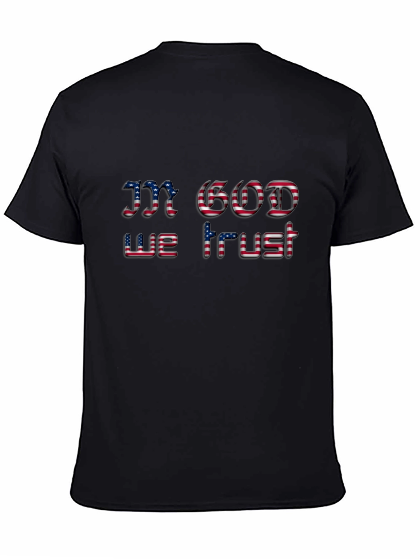 American Flag In God We Trust Black T-Shirt