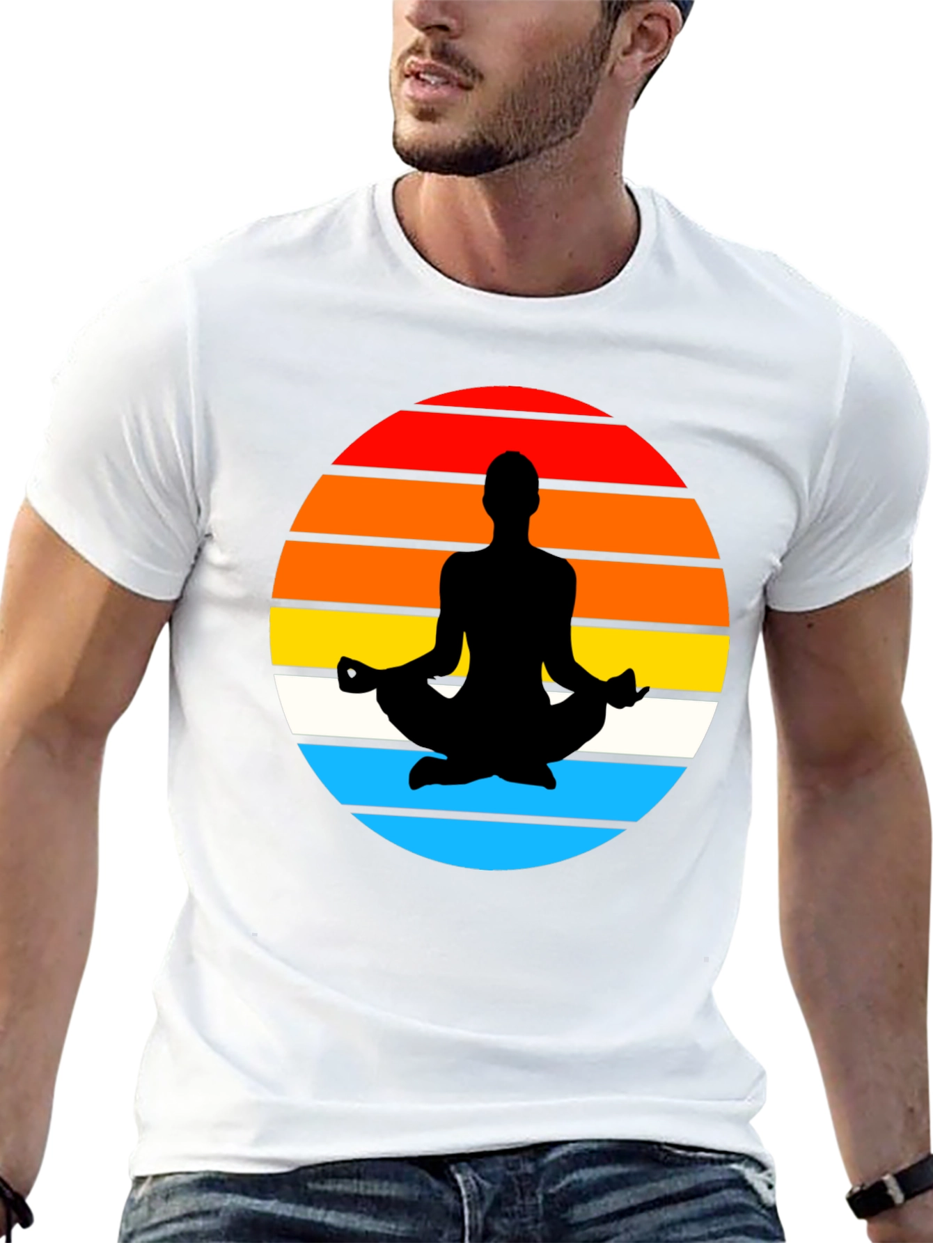 Yoga Meditation Sunset Graphic T-Shirt