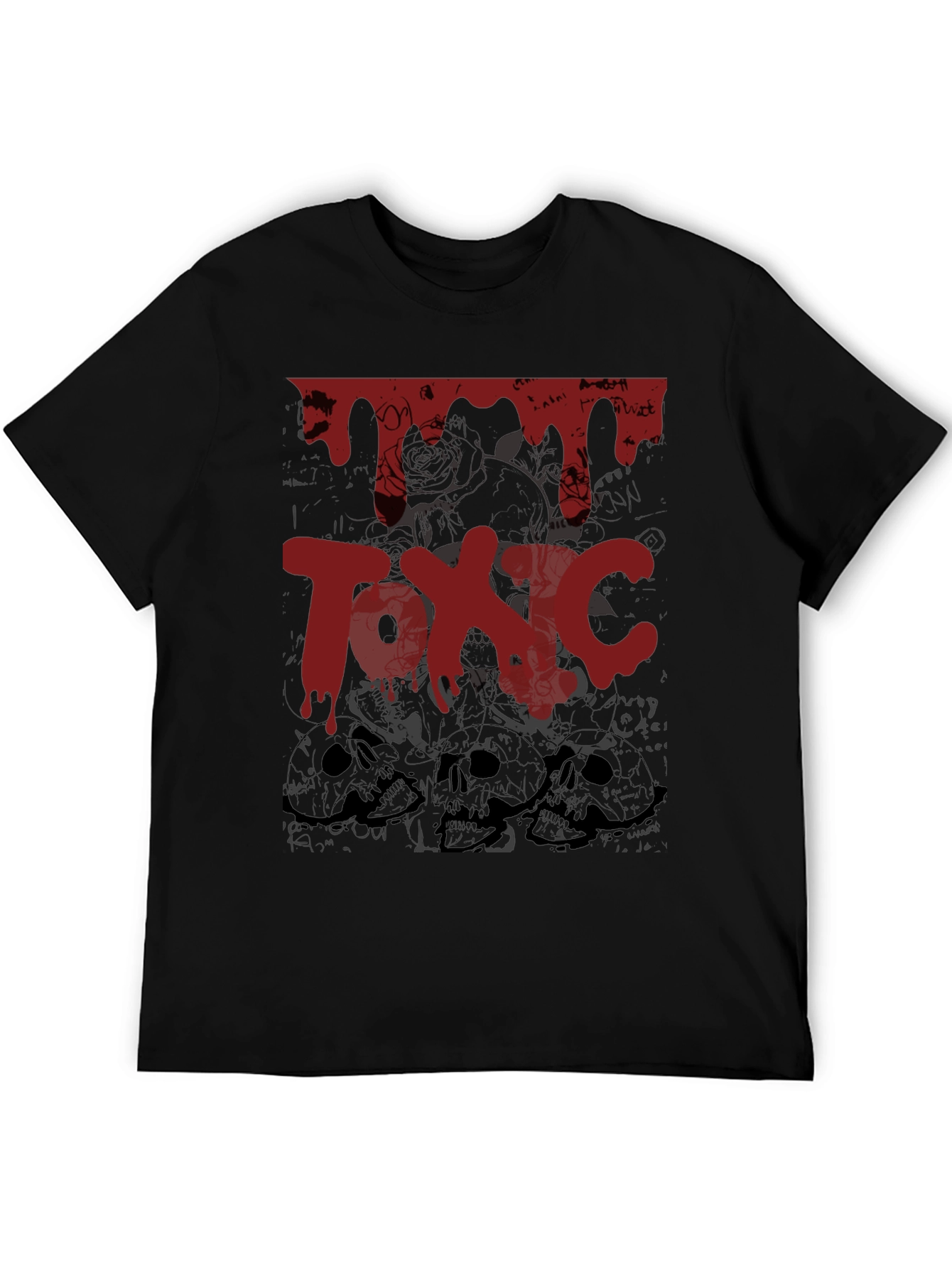 Toxic Graphic Print Black T-Shirt