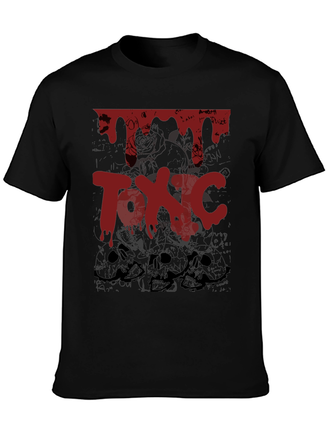 Toxic Graphic Print Black T-Shirt