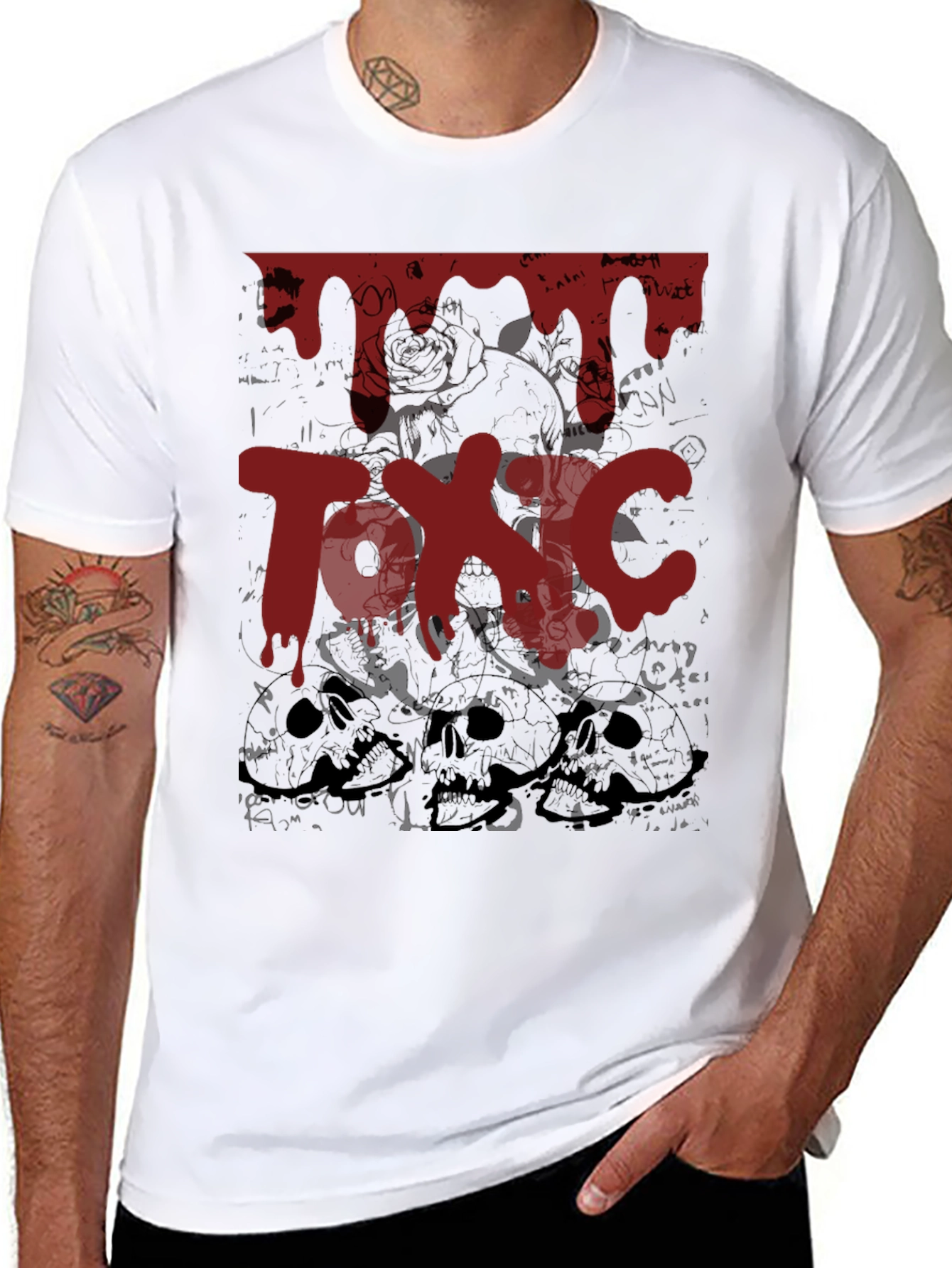 Toxic Graphic Print Black T-Shirt