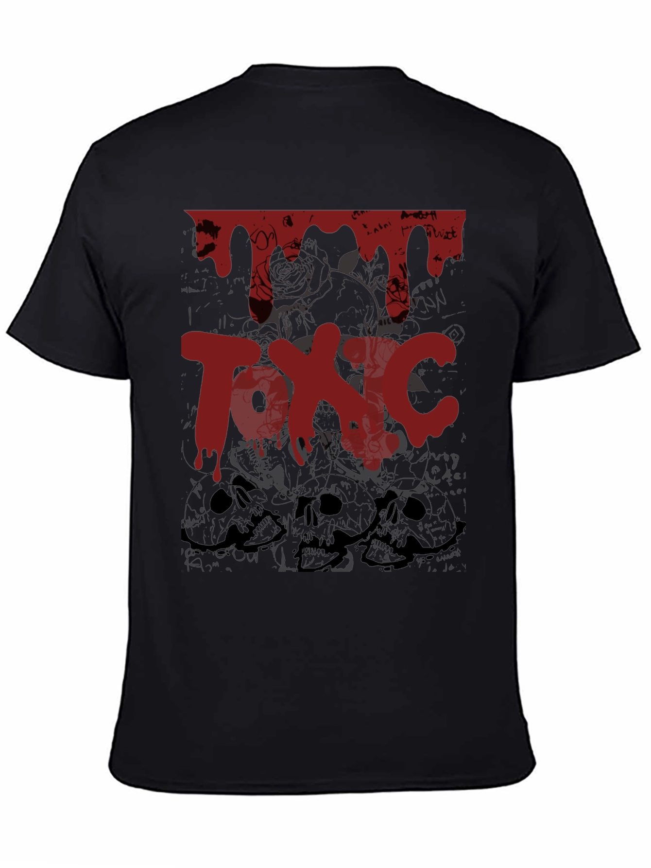 Toxic Graphic Print Black T-Shirt