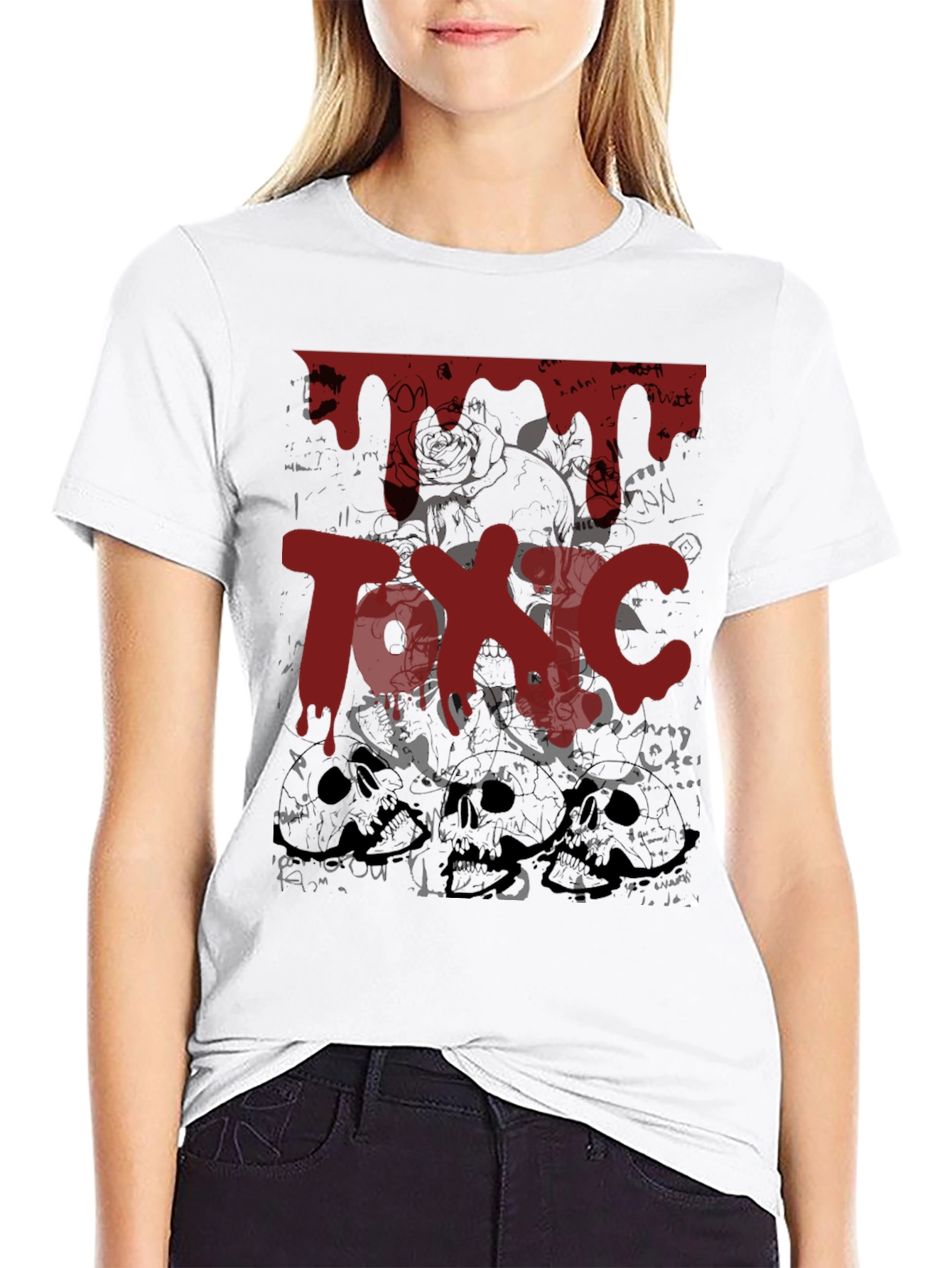 Toxic Graphic Print Black T-Shirt