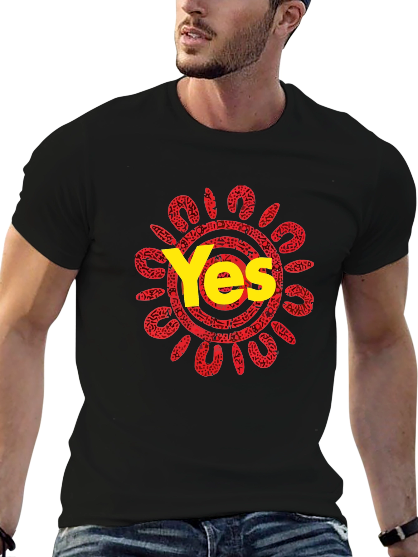 Yes Graphic Tee - Unique Sun Design
