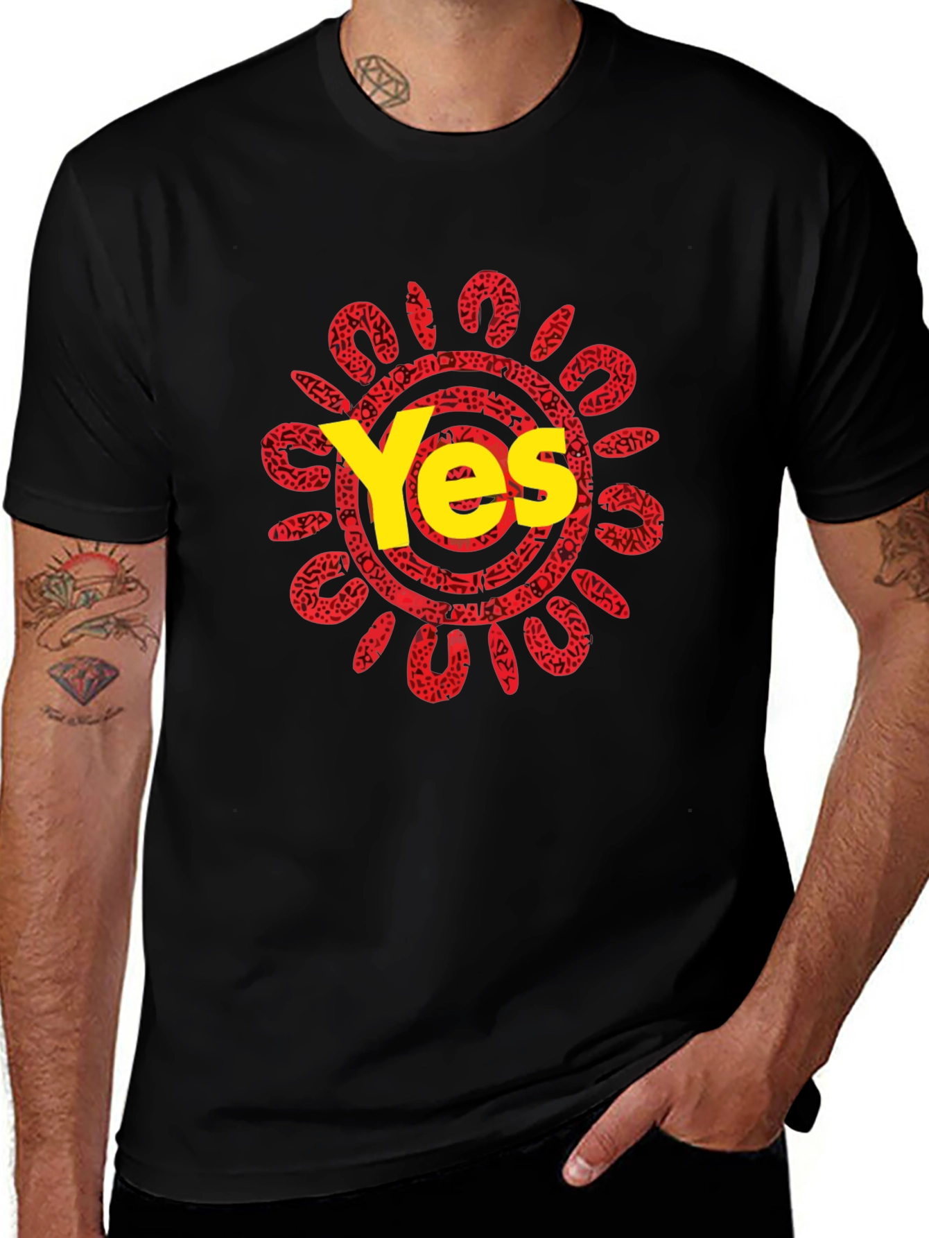 Yes Graphic Tee - Unique Sun Design