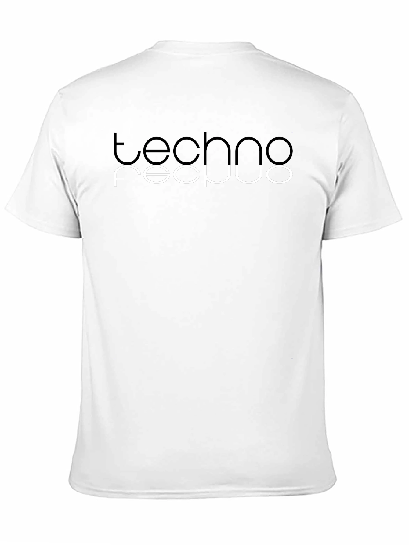 Techno Inverted Text Graphic Black T-Shirt