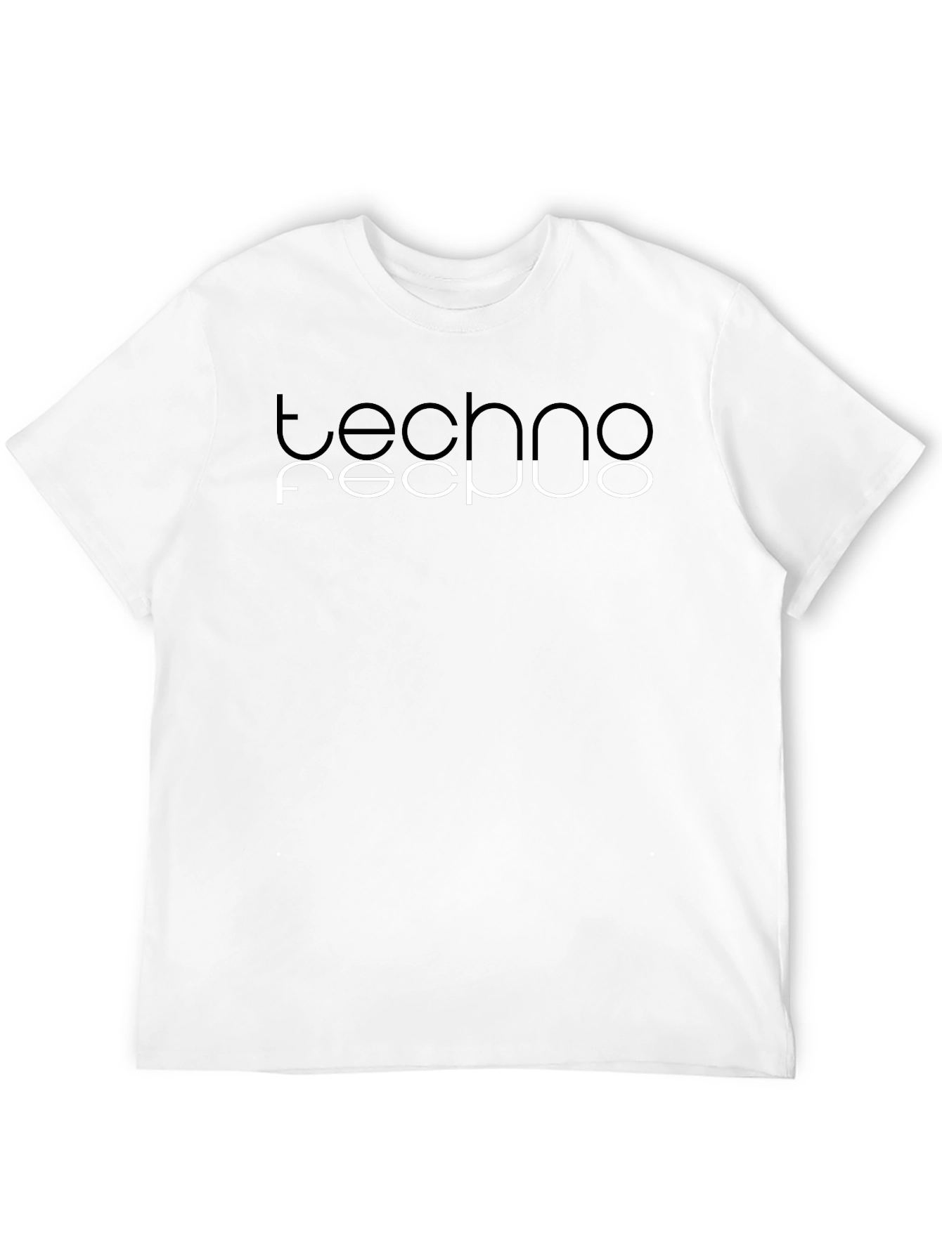 Techno Inverted Text Graphic Black T-Shirt