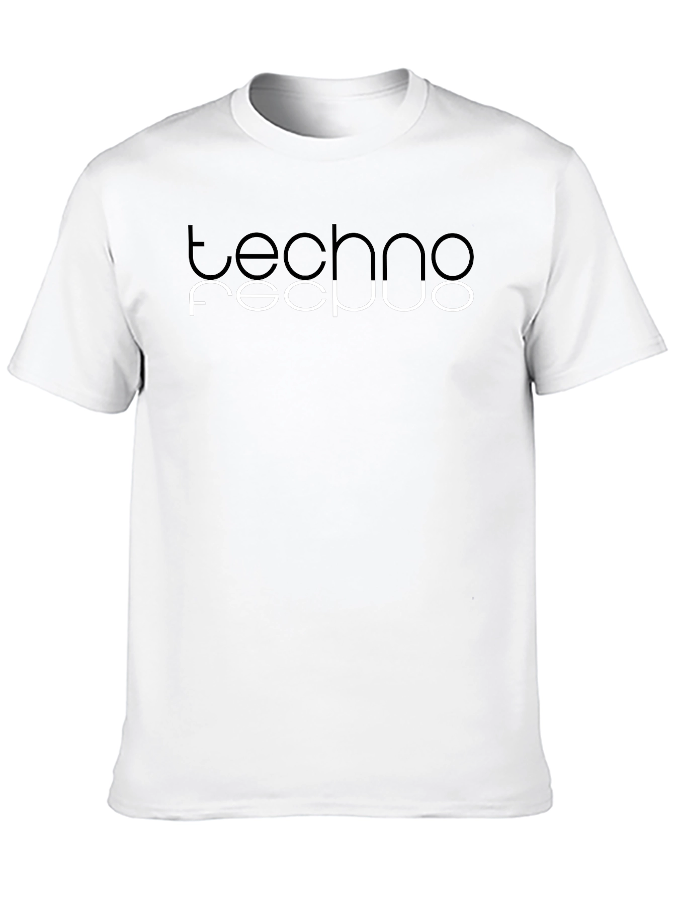 Techno Inverted Text Graphic Black T-Shirt