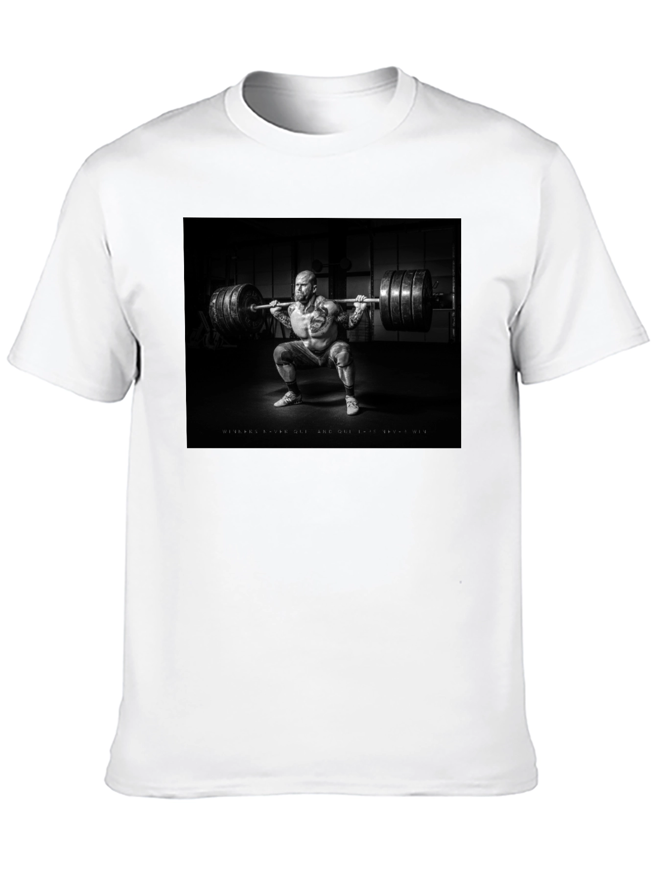Black T-Shirt with Weightlifter Graphic