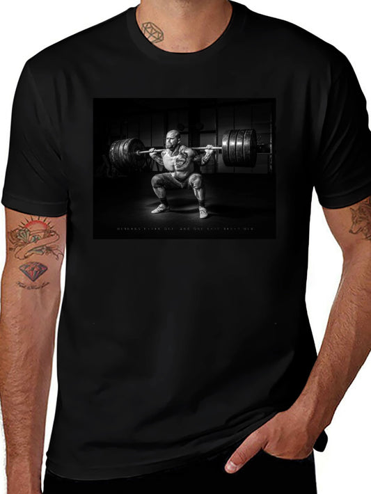 Black T-Shirt with Weightlifter Graphic