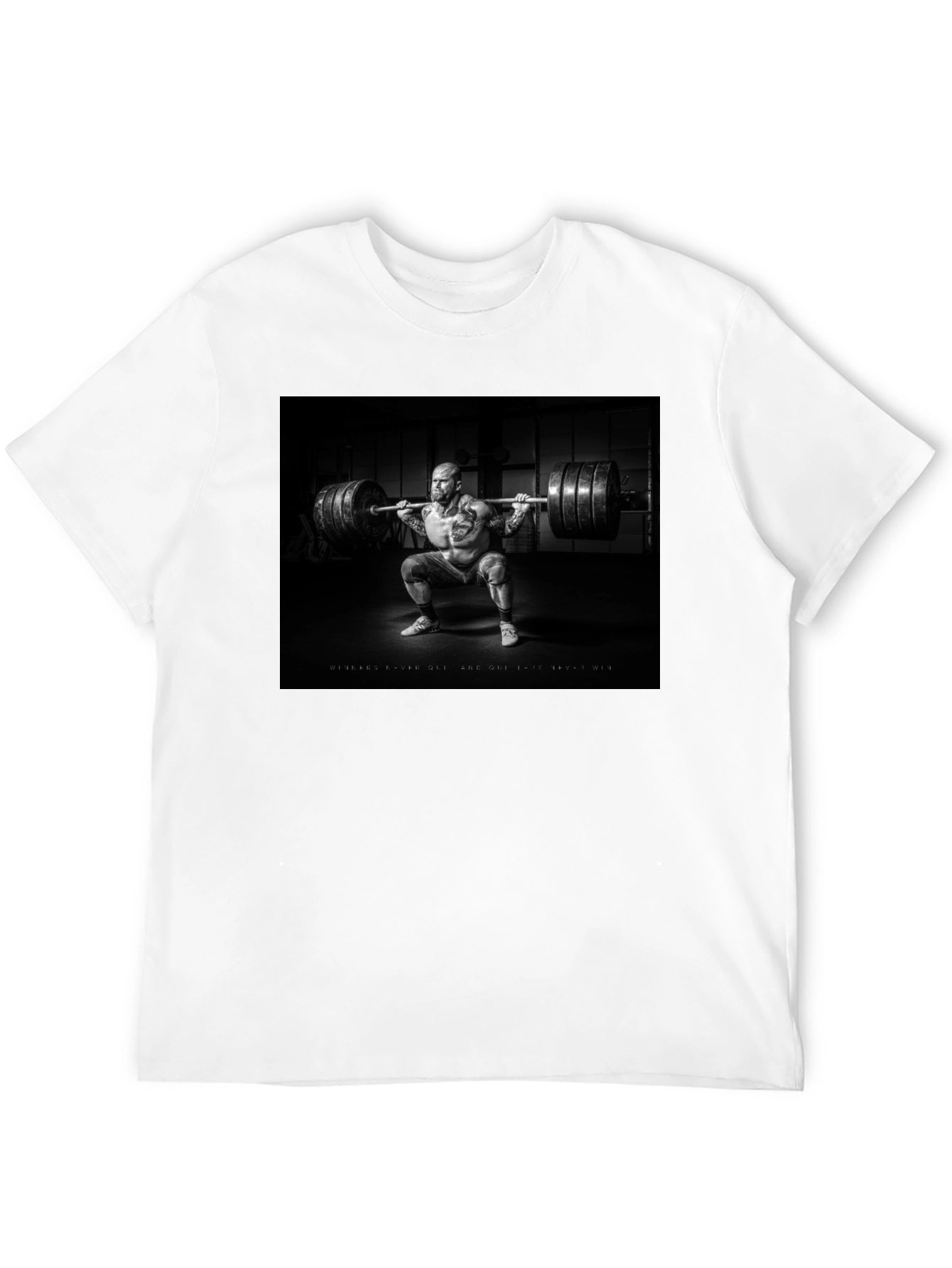 Black T-Shirt with Weightlifter Graphic