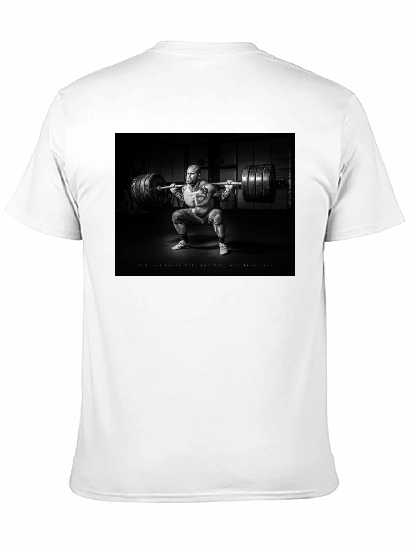 Black T-Shirt with Weightlifter Graphic