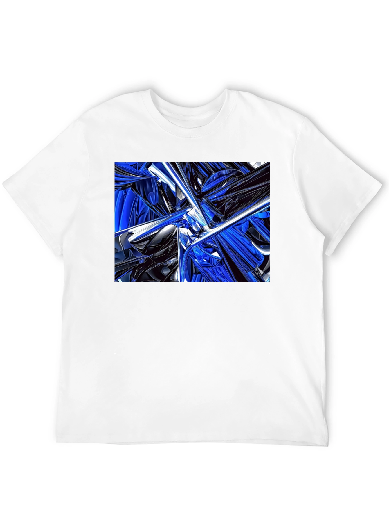 Abstract Blue & Black Design T-Shirt