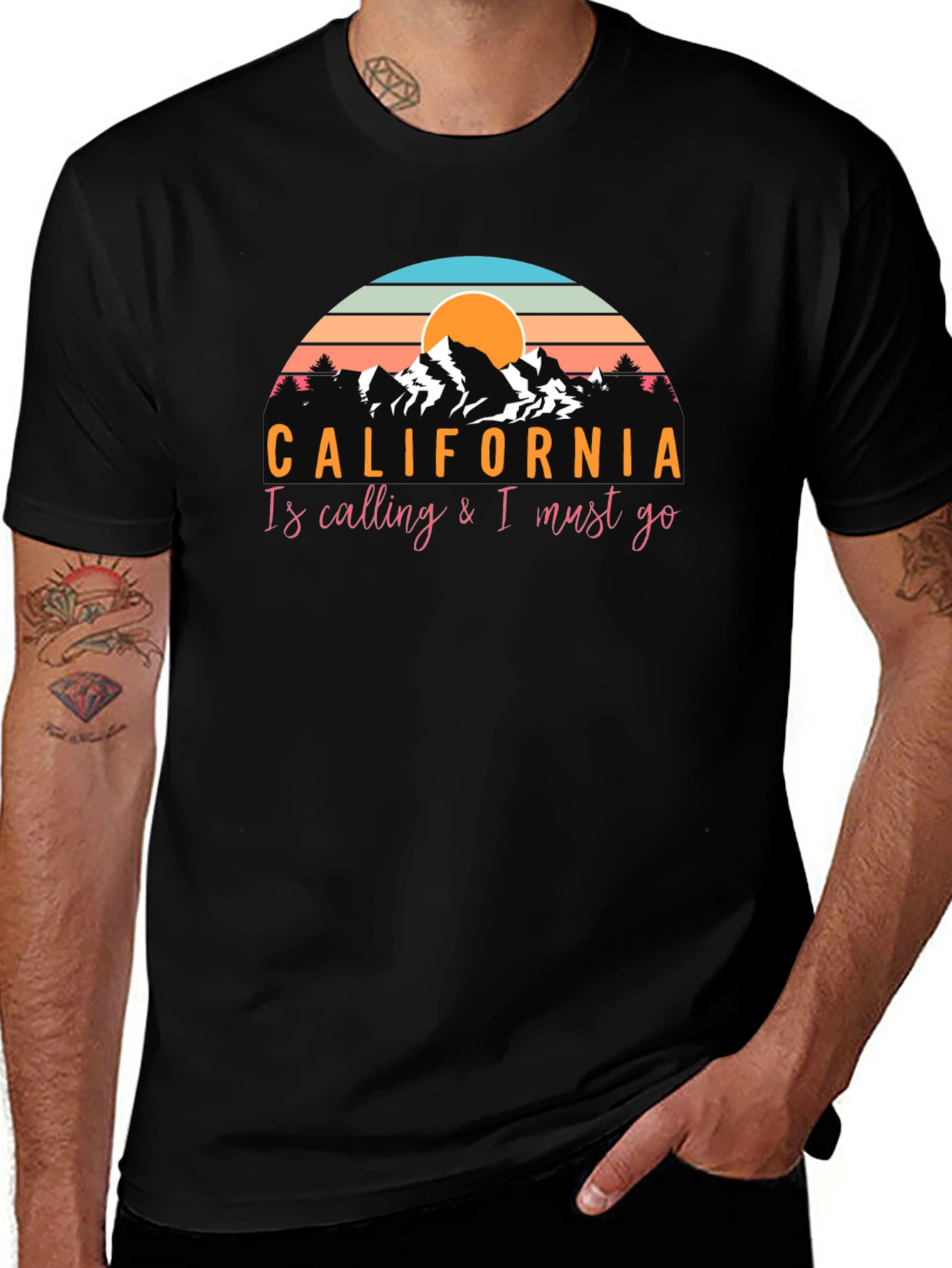 California Calling Black Graphic Tee