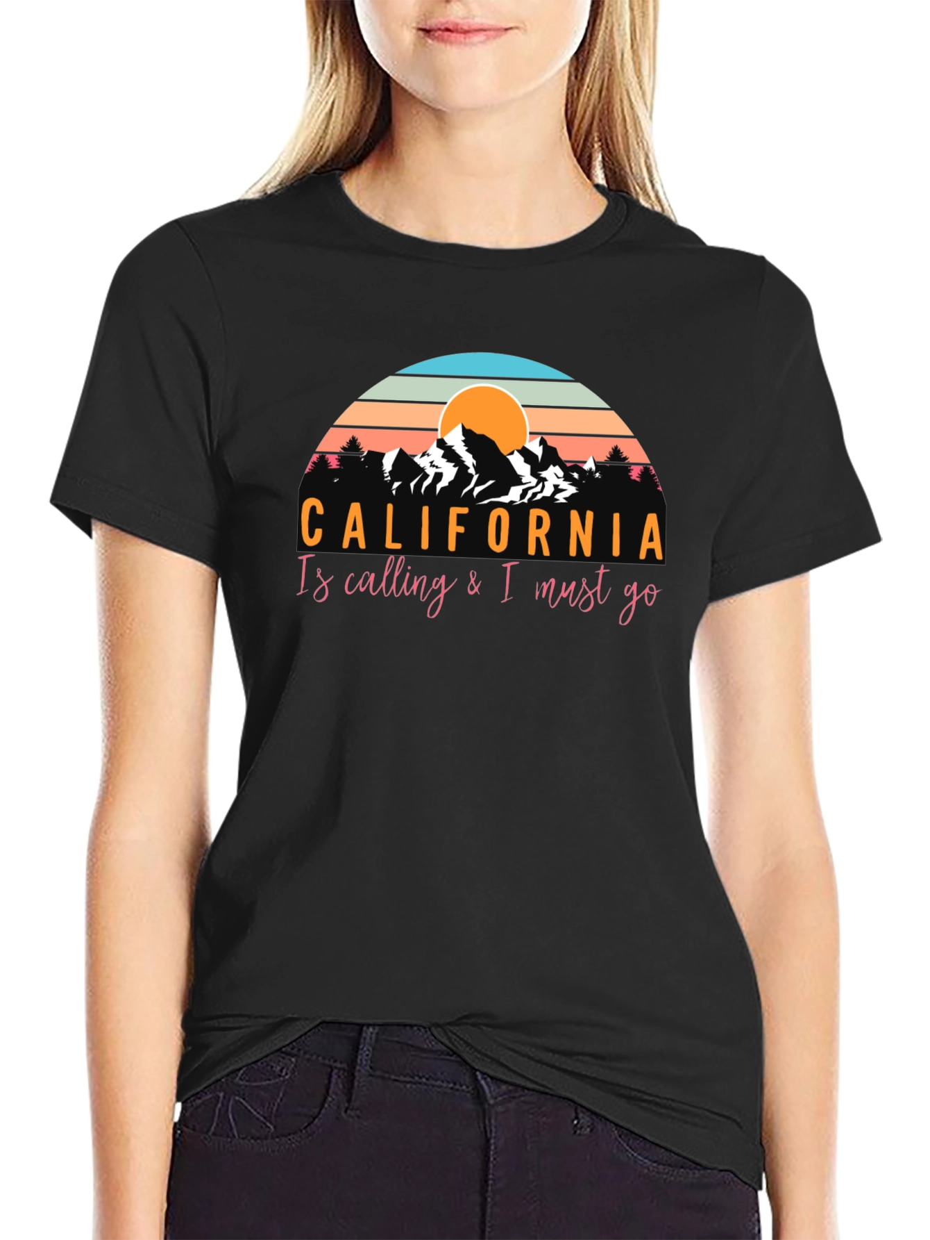 California Calling Black Graphic Tee