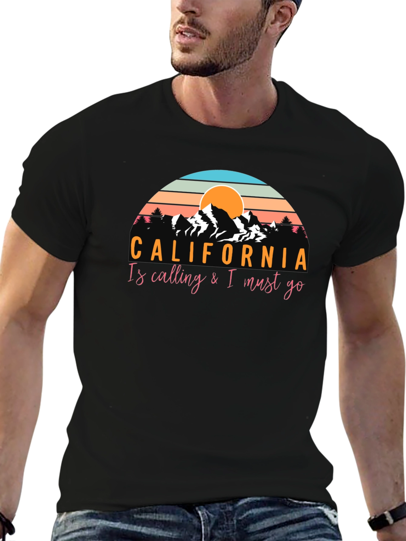 California Calling Black Graphic Tee