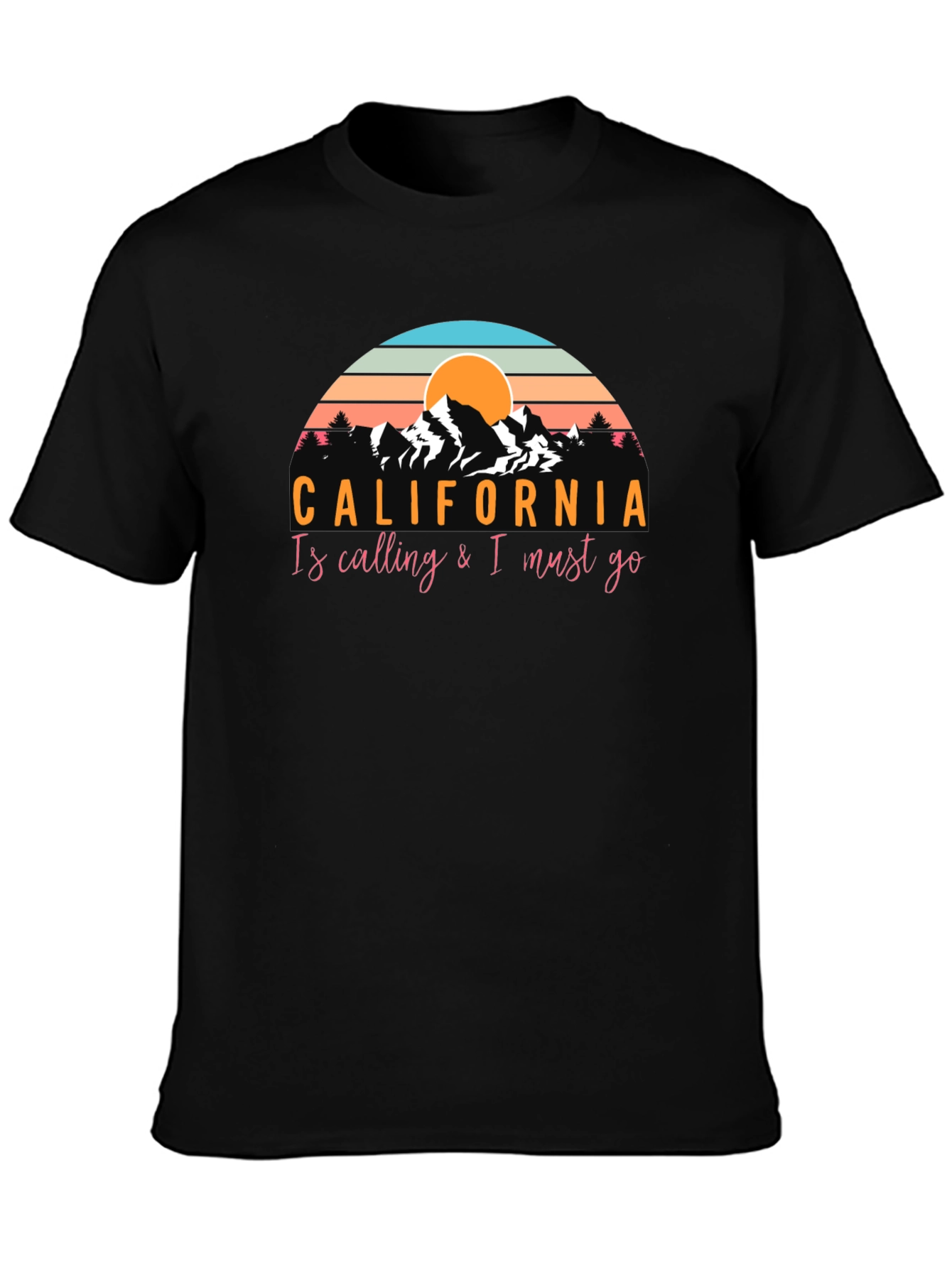California Calling Black Graphic Tee